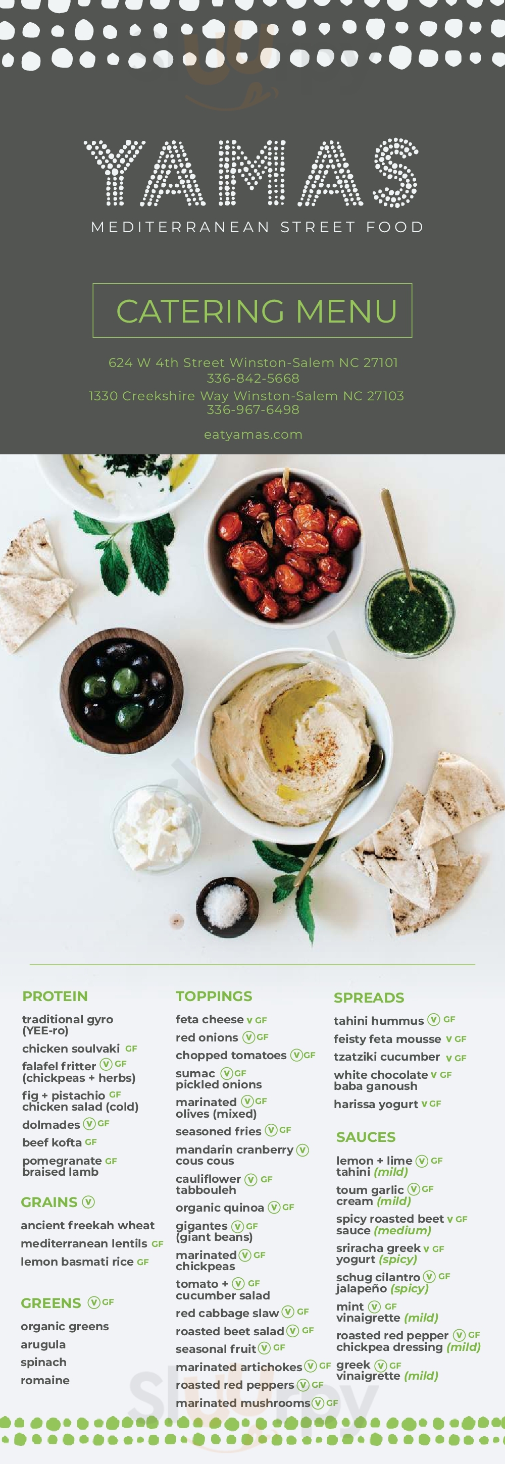 Main Menu - Yamas Mediterranean Street Food