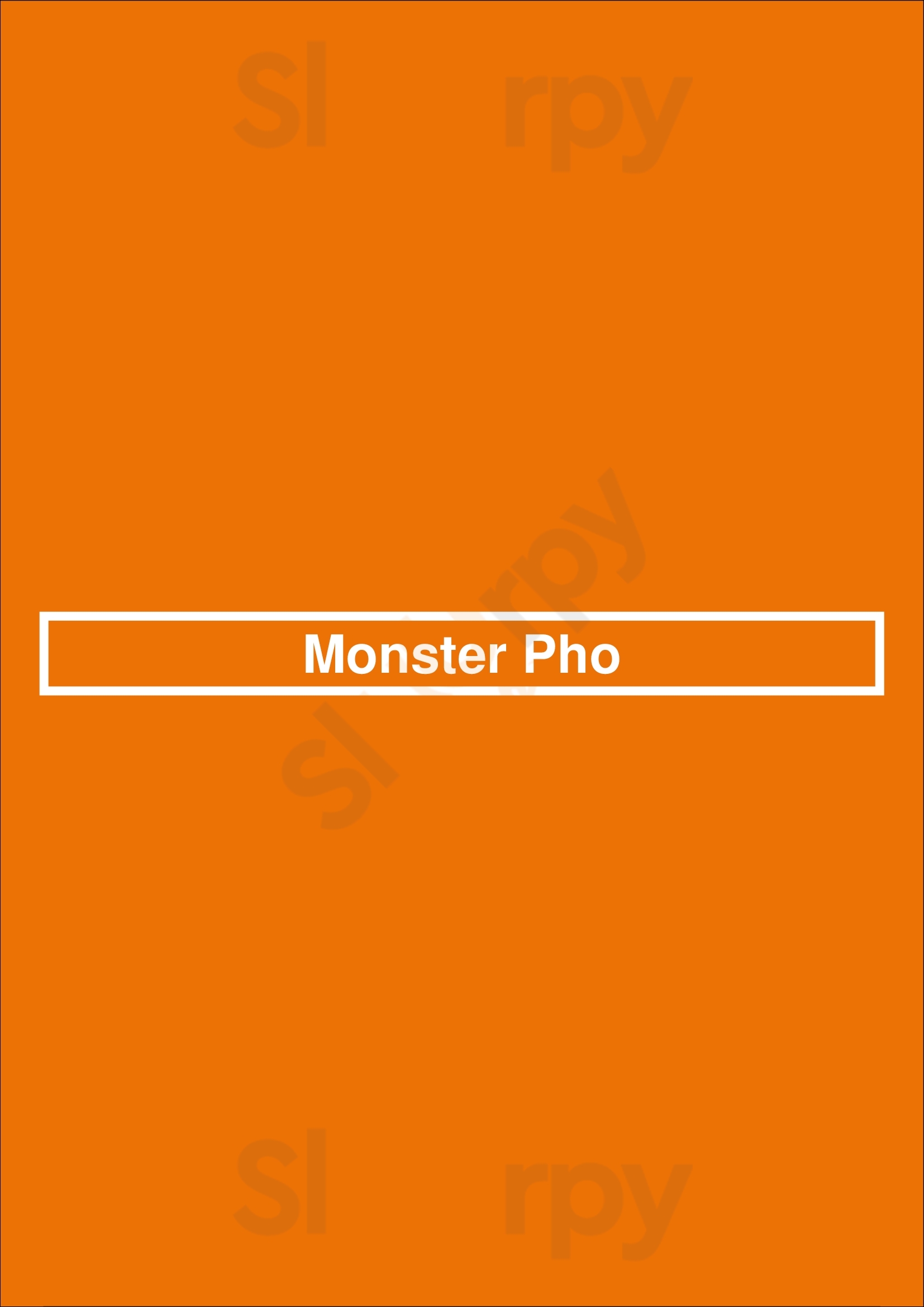 Monster Pho Oakland Menu - 1