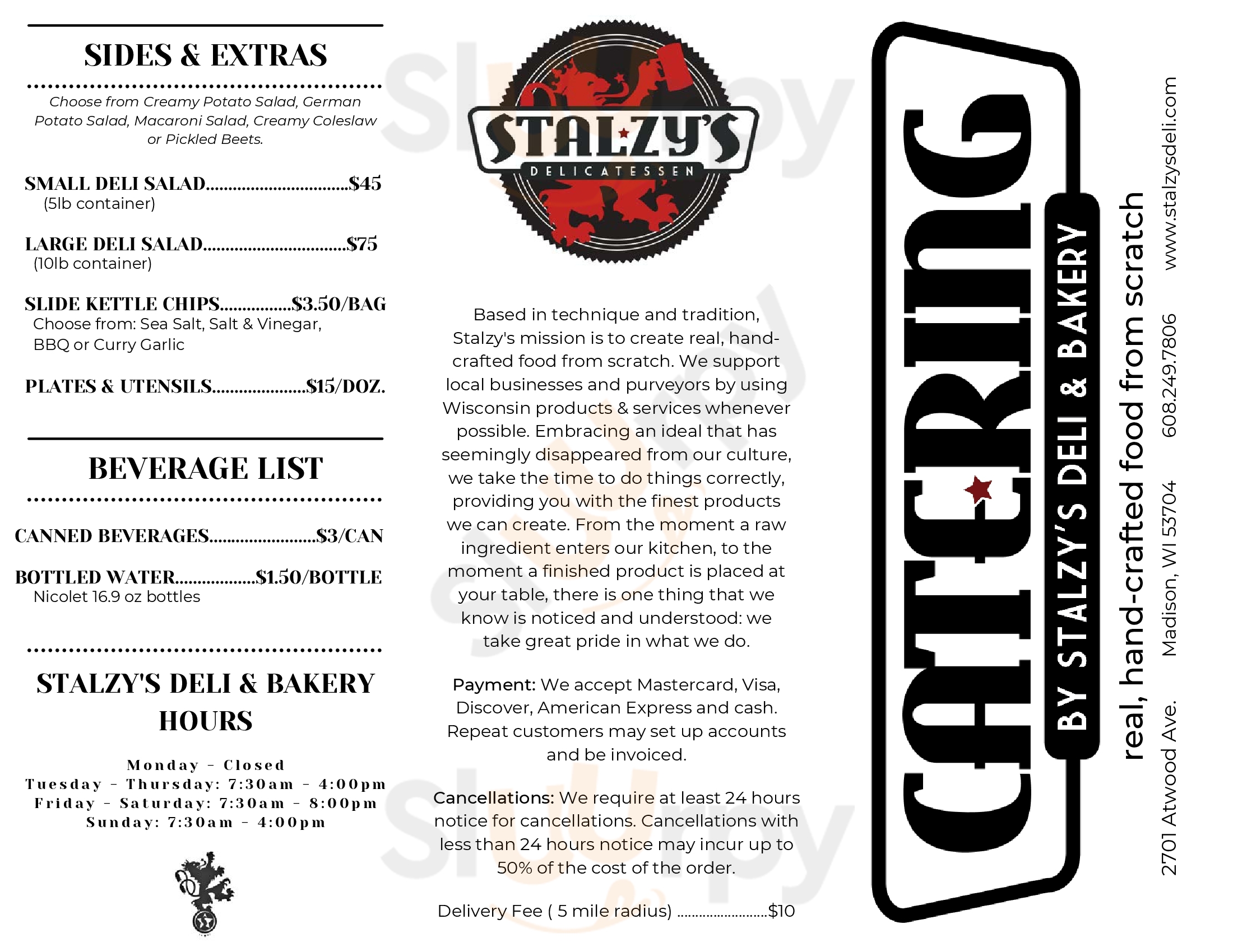 Main Menu - Stalzy's Deli