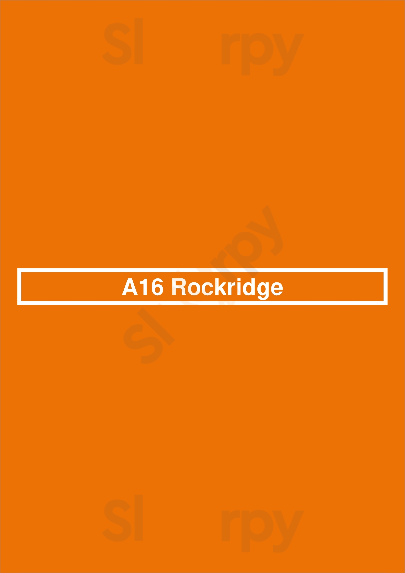 A16 Rockridge Oakland Menu - 1