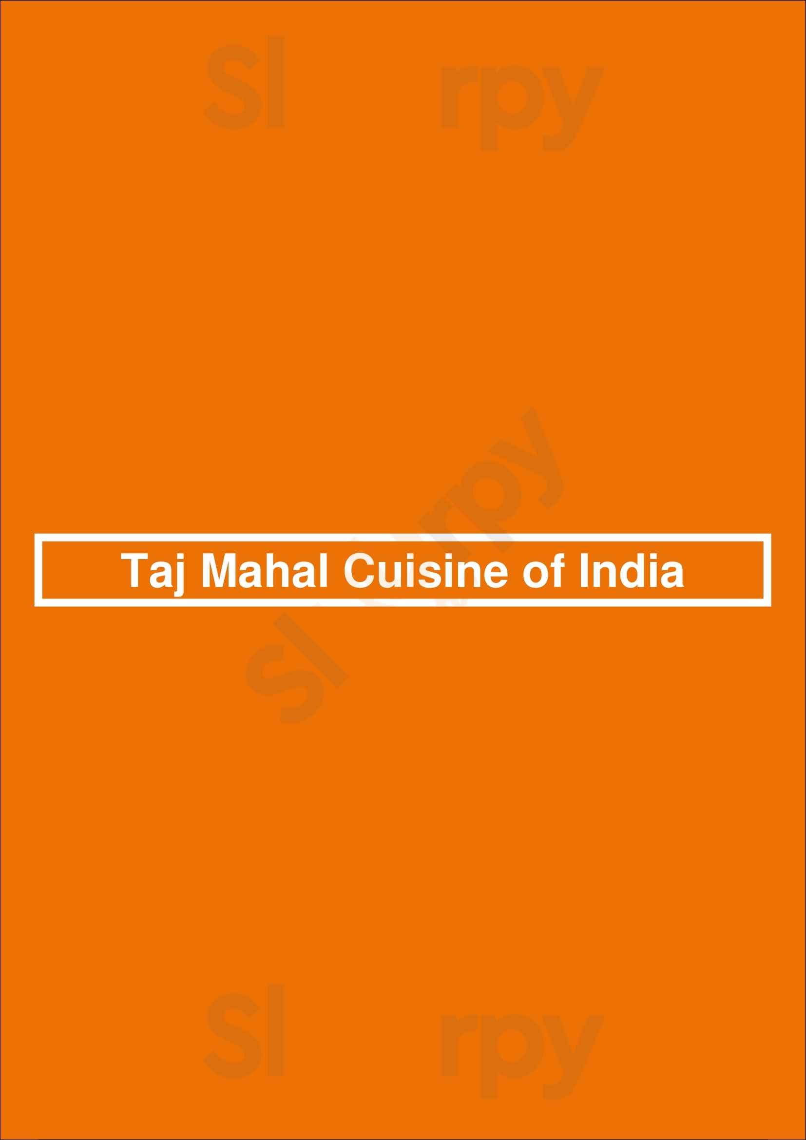 Main Menu - Taj Mahal Cuisine Of India