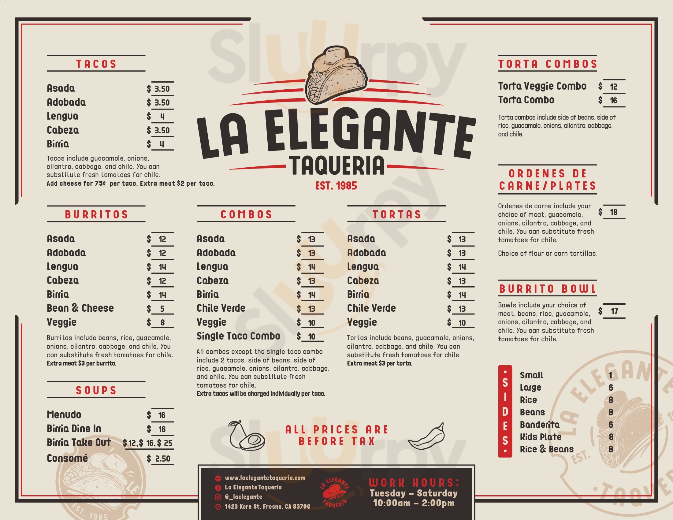 Main Menu - La Elegante