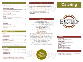 Pete's New Haven Style Apizza menu