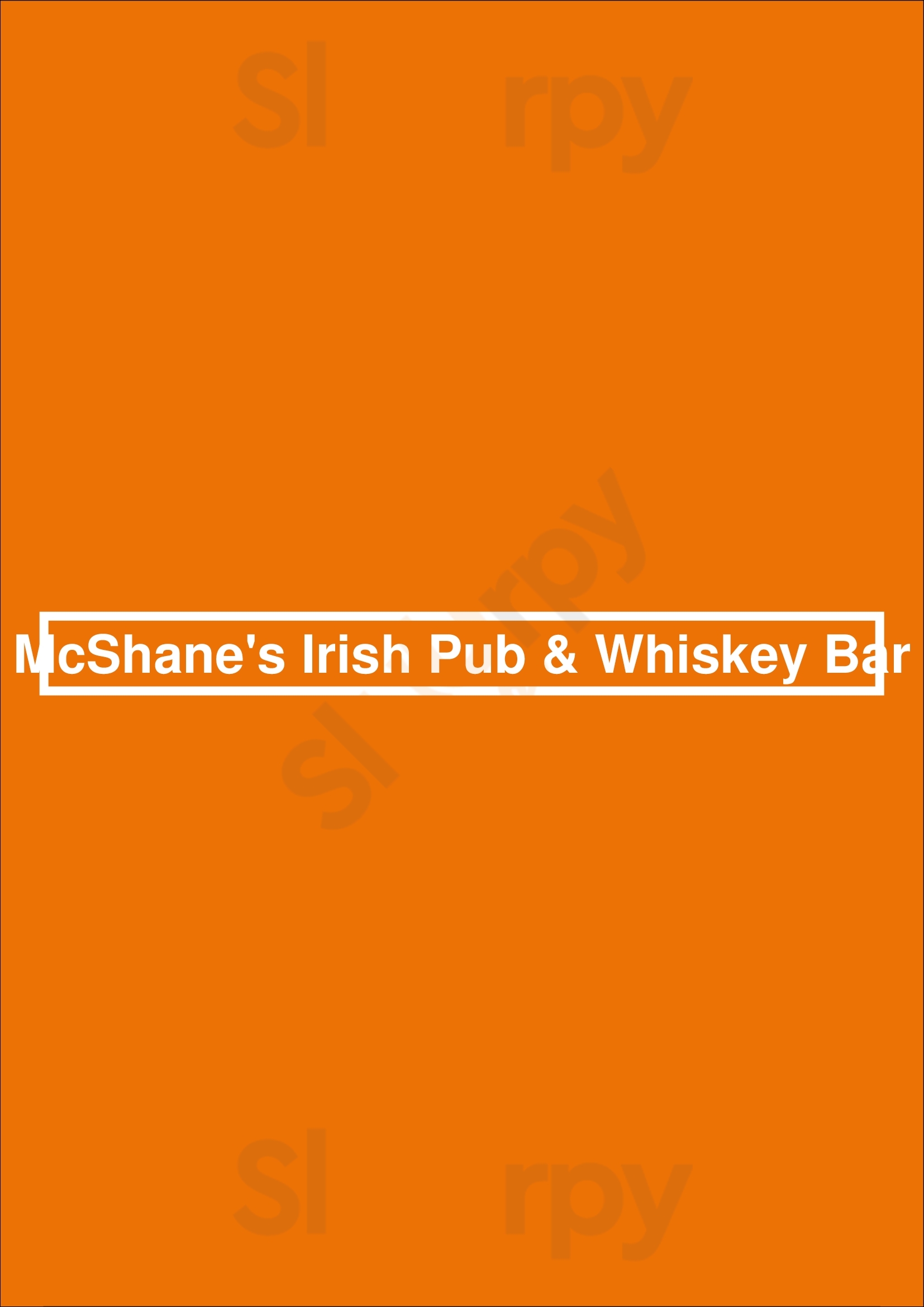 Mcshane's Irish Pub & Whiskey Bar Detroit Menu - 1