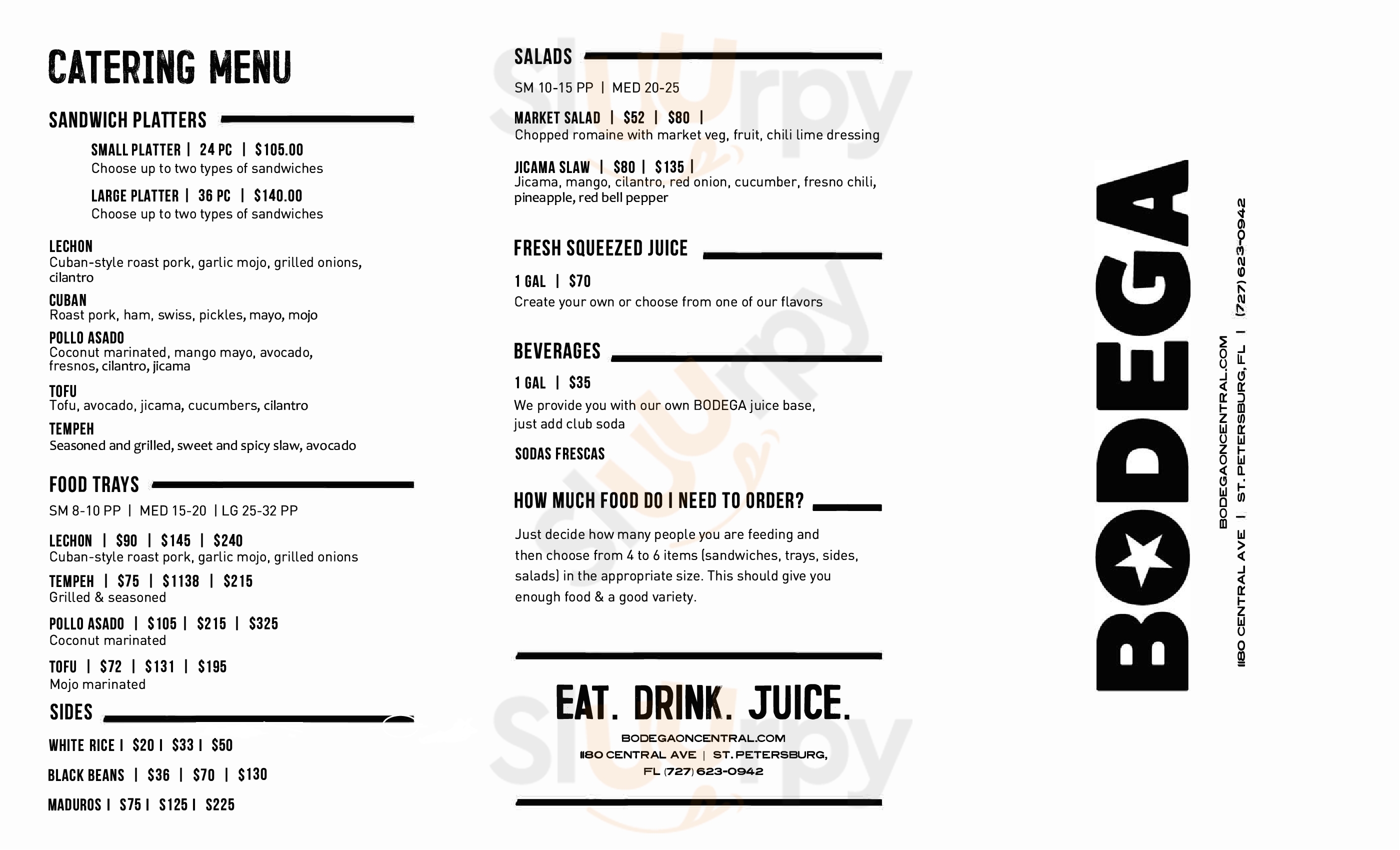 Main Menu - Bodega On Central