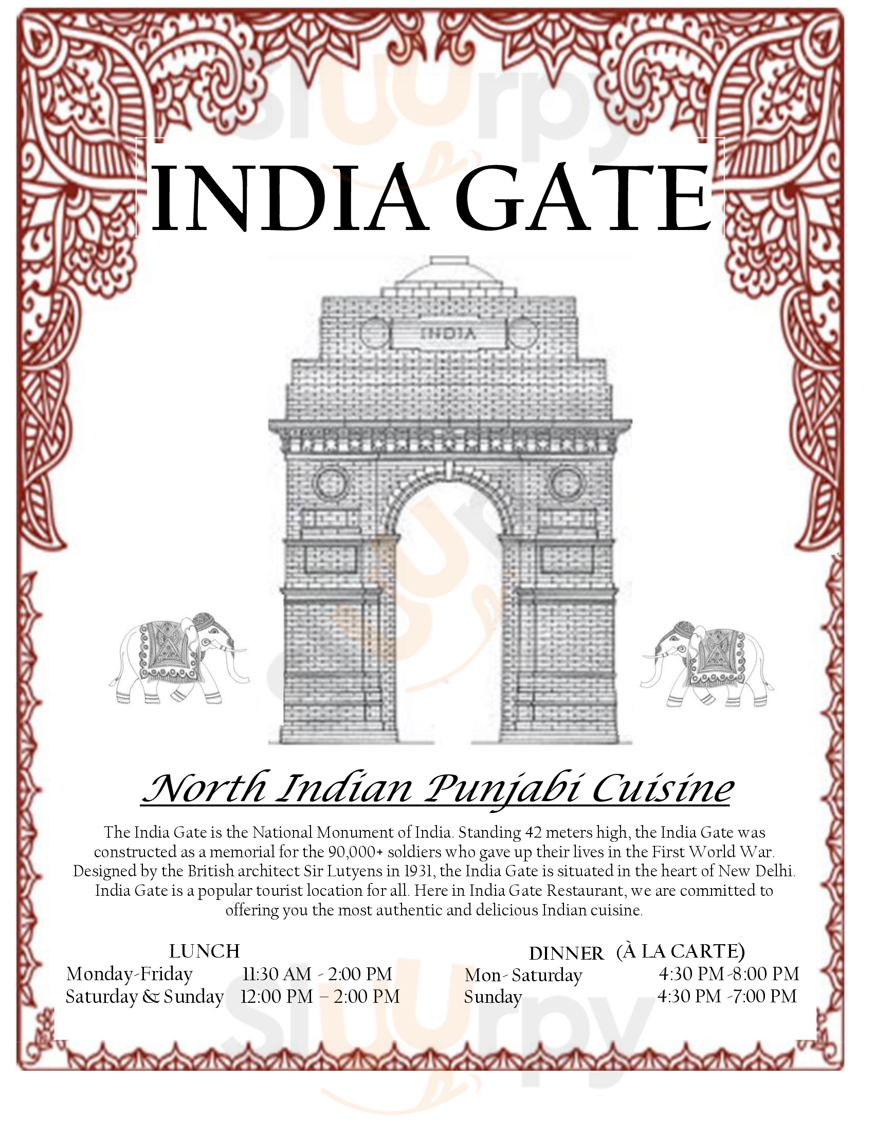 Main Menu - India Gate