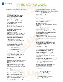 Lizard Cafe menu