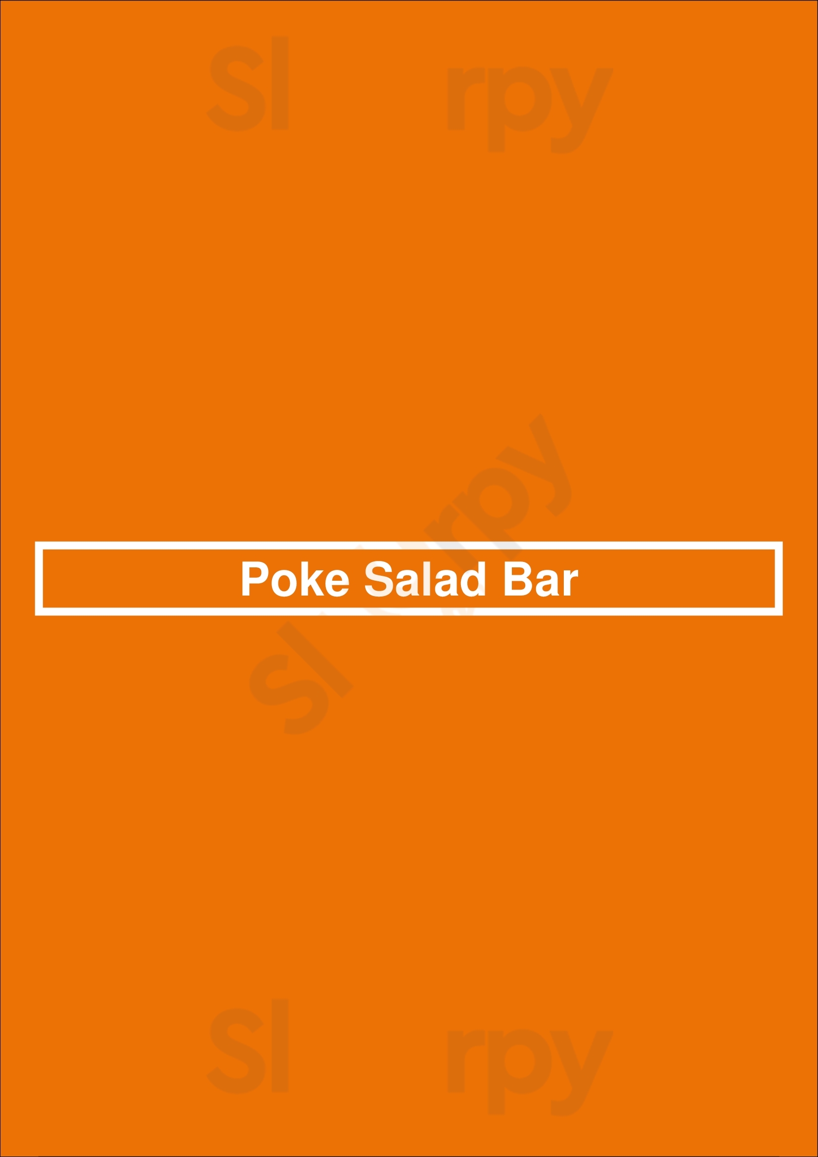 Poke Salad Bar Pasadena Menu - 1