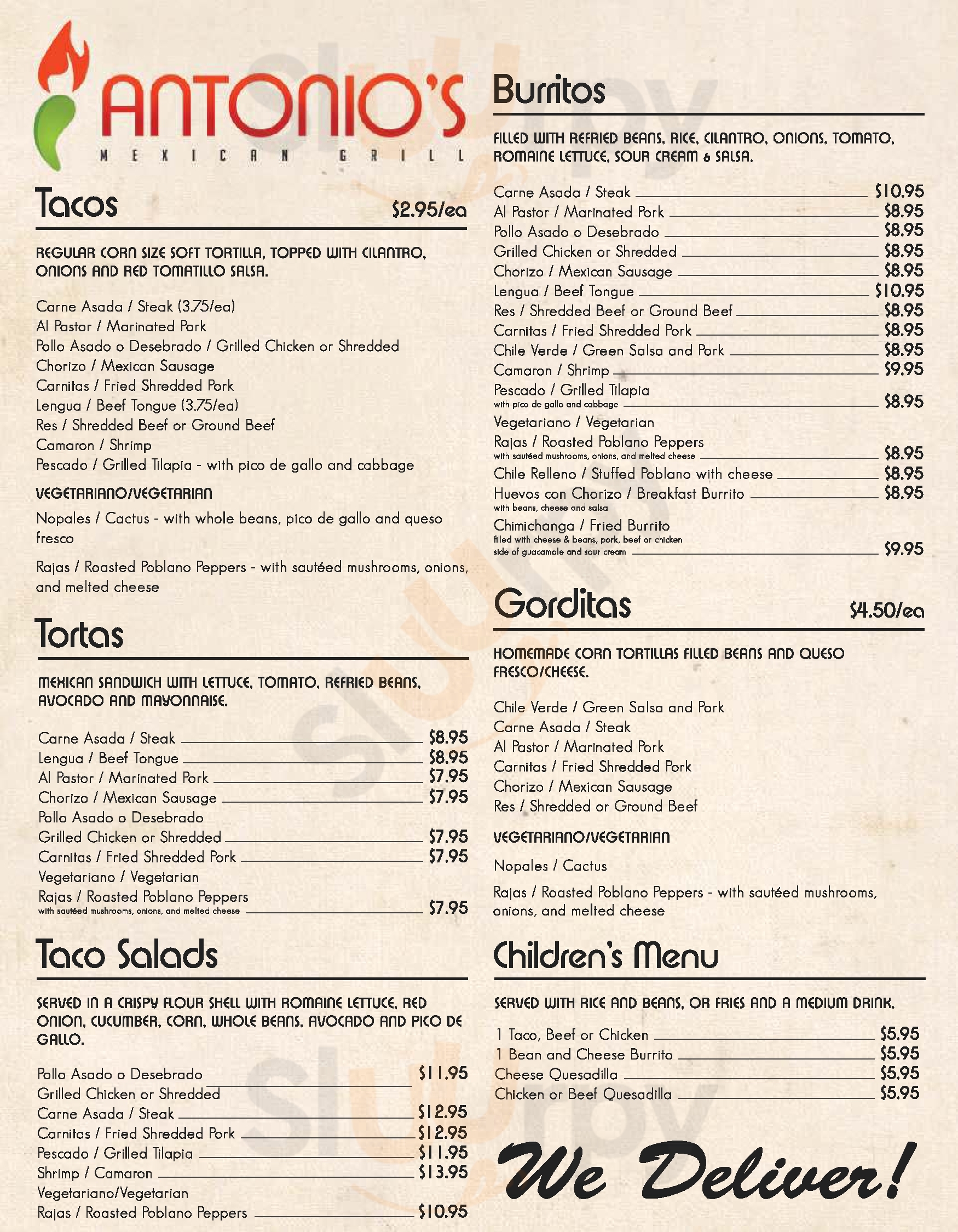 Main Menu - Antonio's