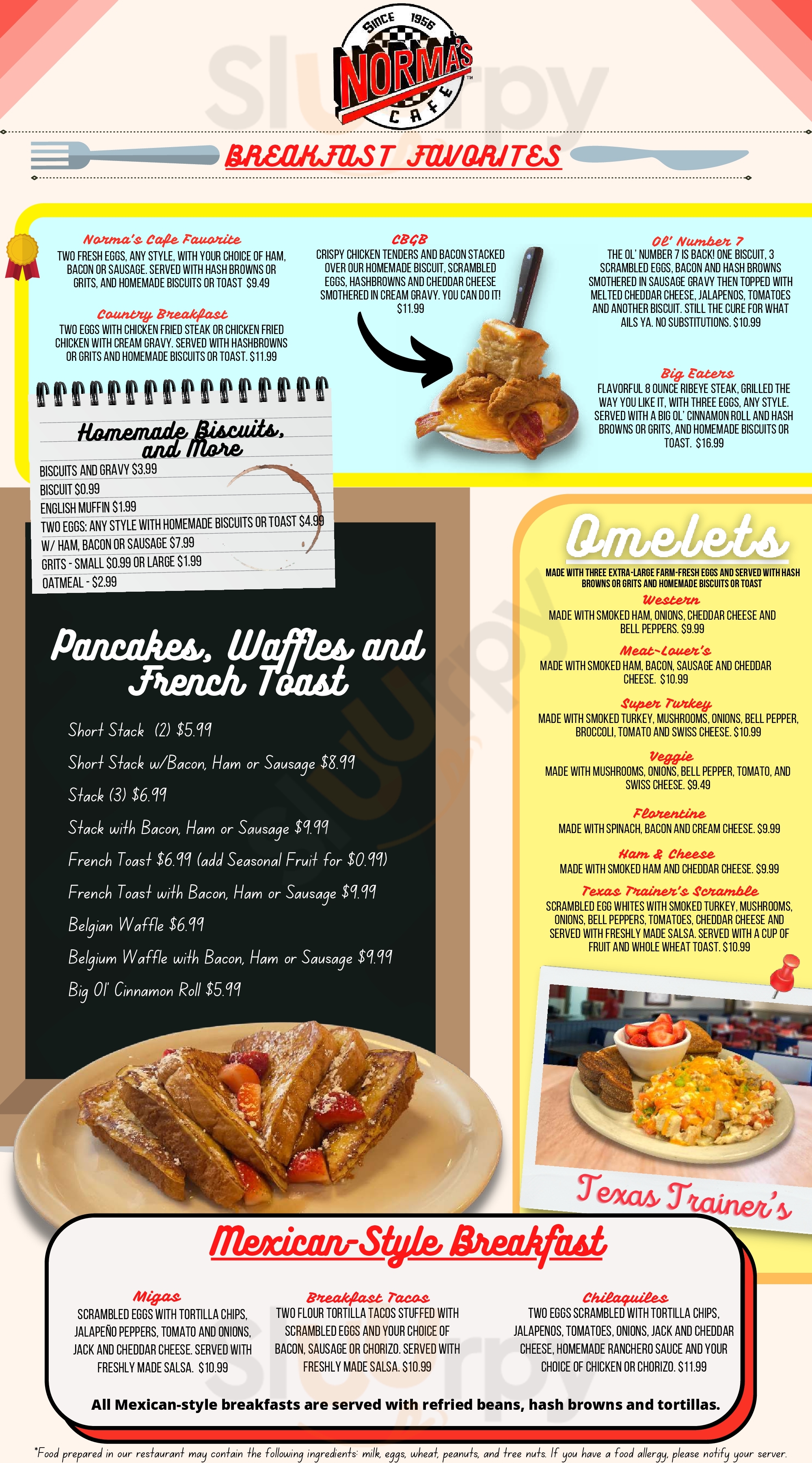 Main Menu - Norma's Cafe