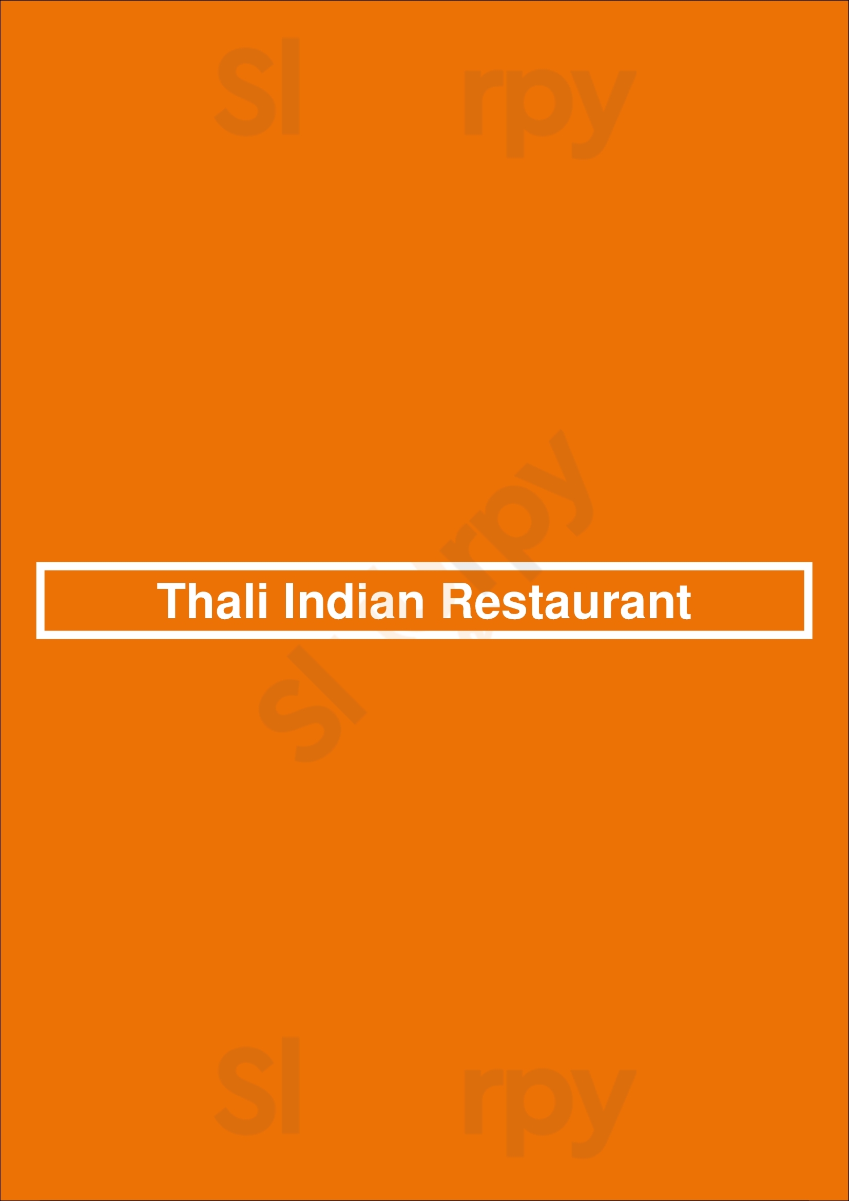 Main Menu - Thali Indian Restaurant