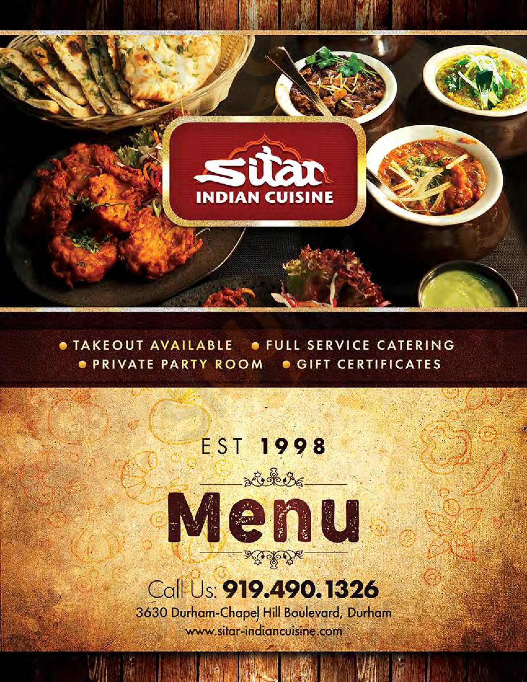 Main Menu - Sitar India Palace
