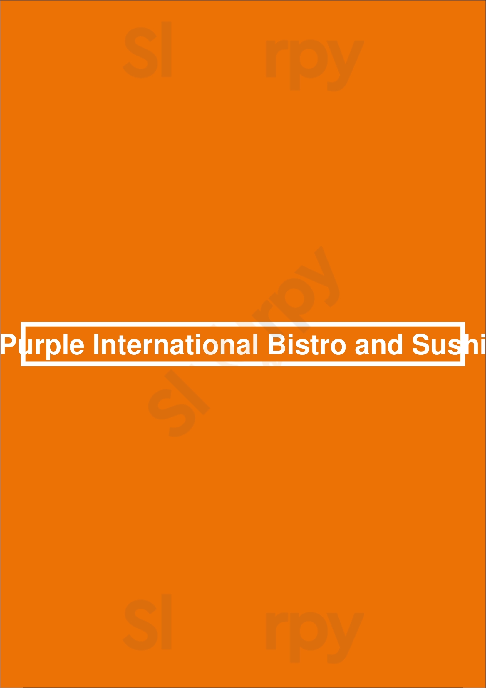 Purple International Bistro And Sushi Greenville Menu - 1