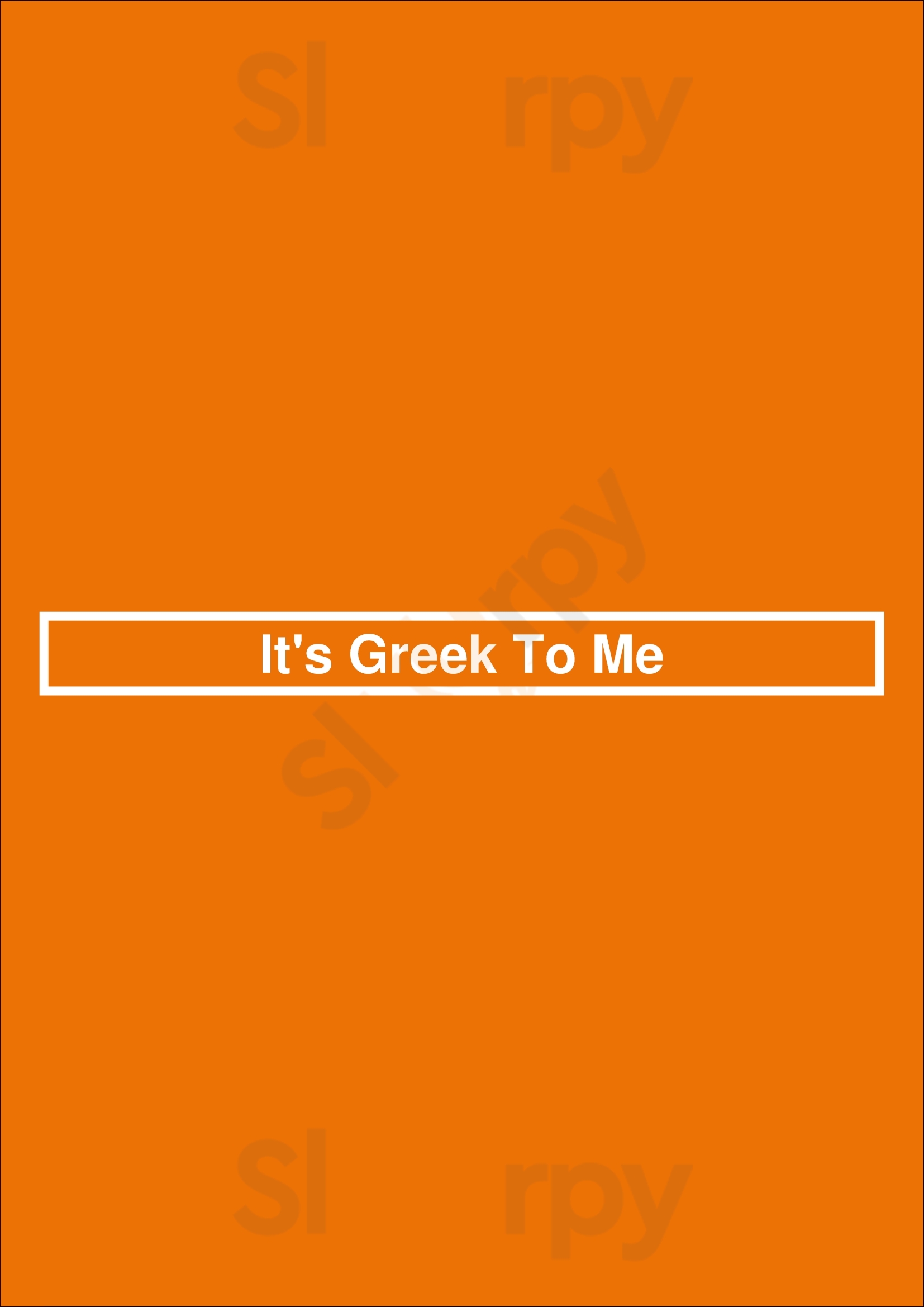 Main Menu - It's Greek To Me