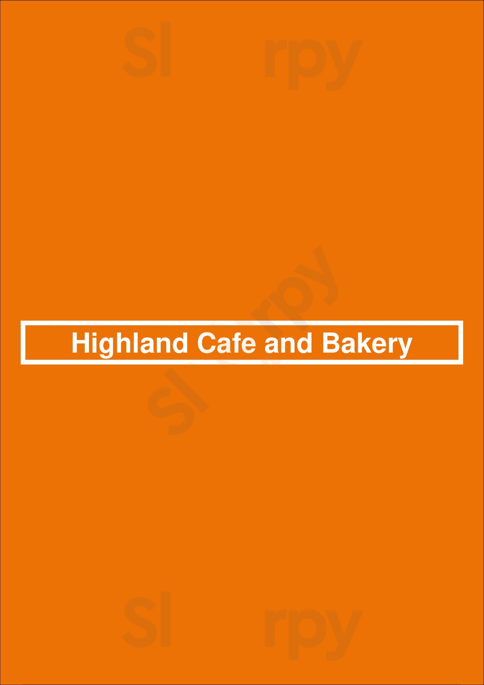 Highland Cafe And Bakery Saint Paul Menu - 1