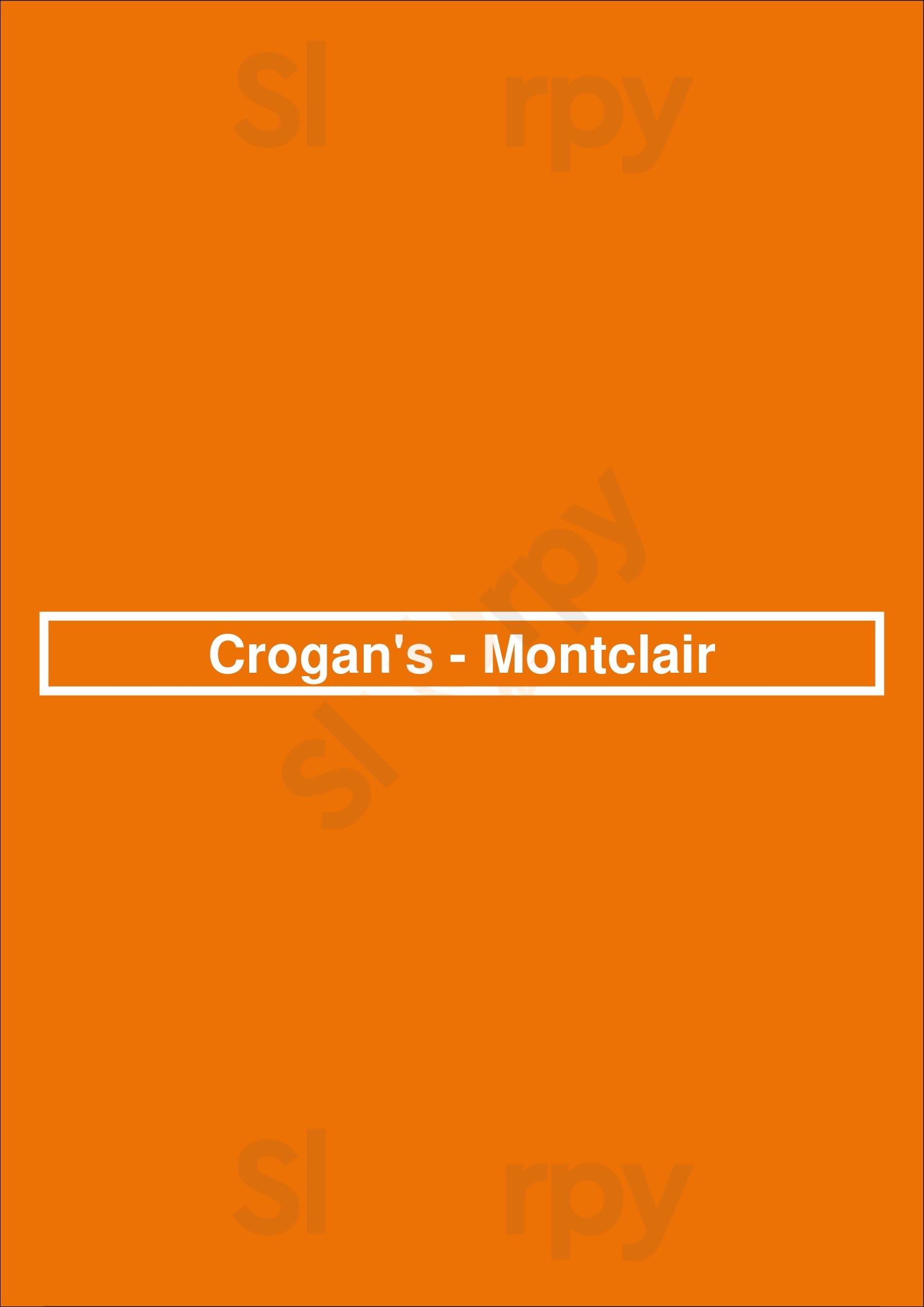 Crogan's - Montclair Oakland Menu - 1
