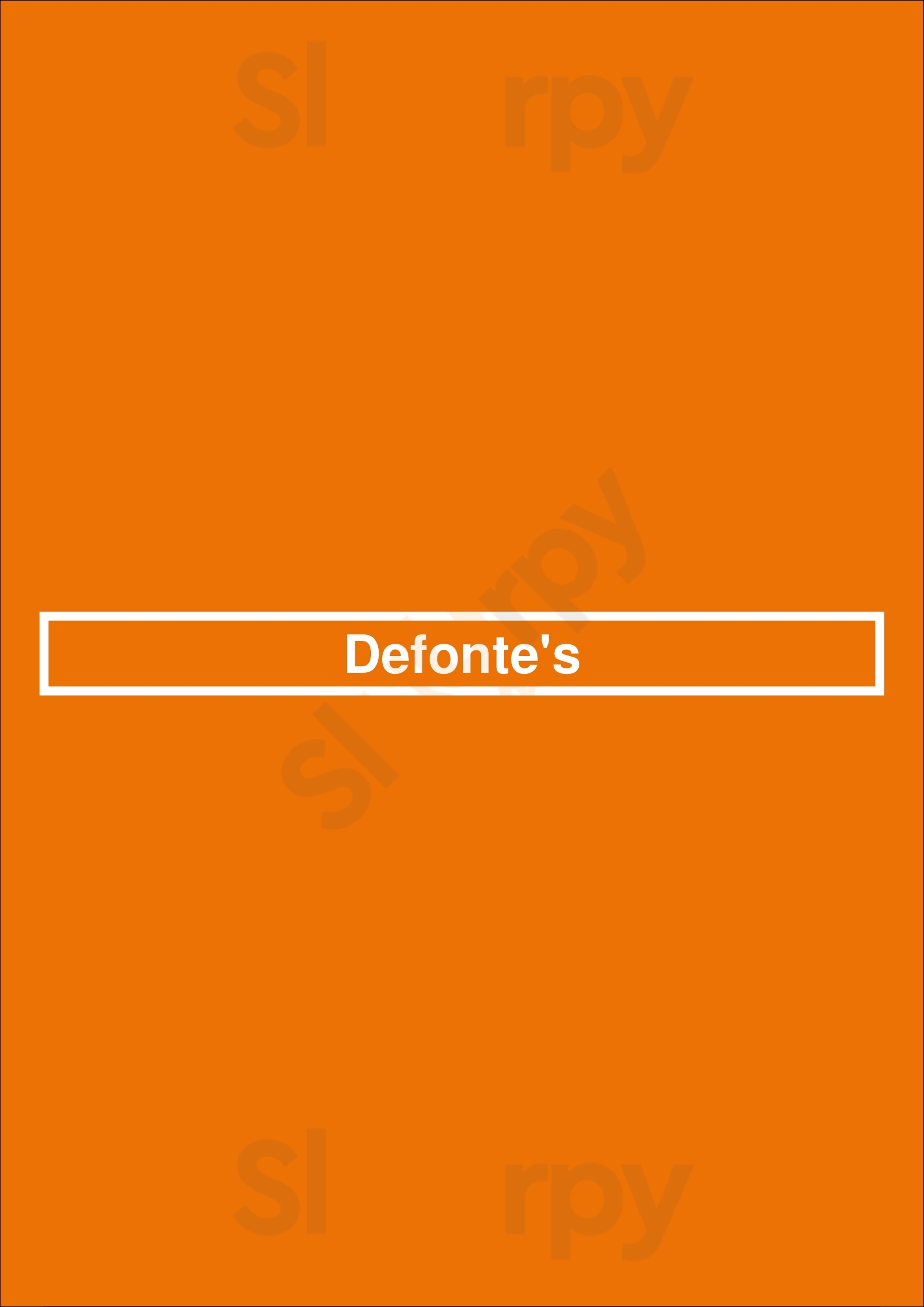 Defonte's Staten Island Menu - 1