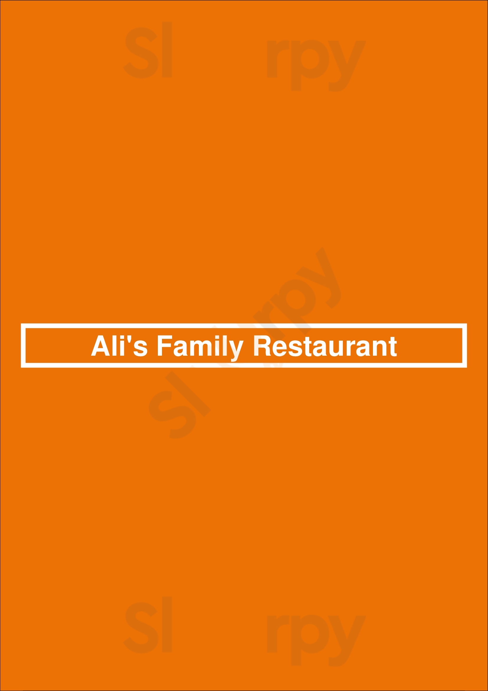 Ali's Family Restaurant Springfield Menu - 1