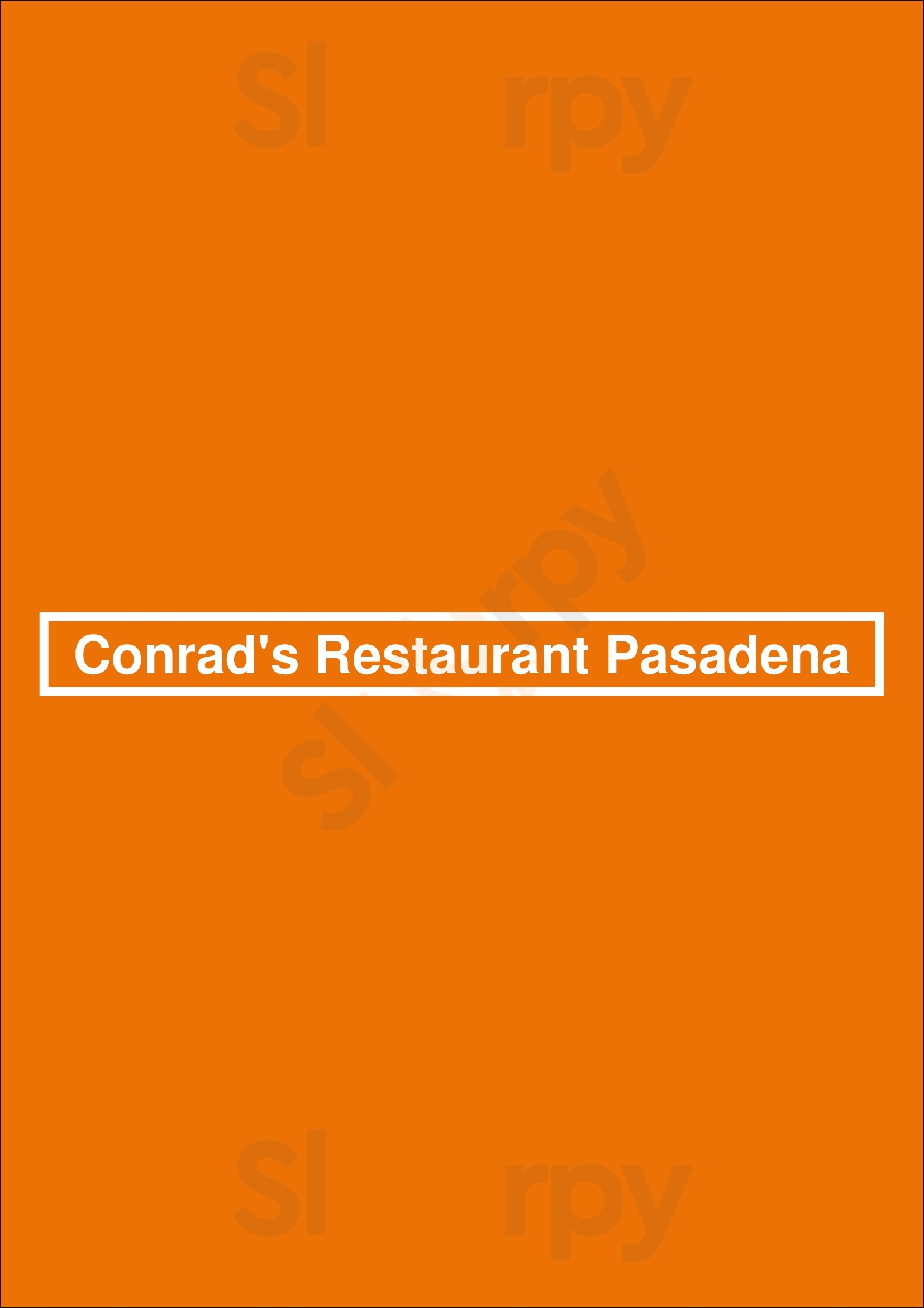 Conrad's Restaurant Pasadena Pasadena Menu - 1