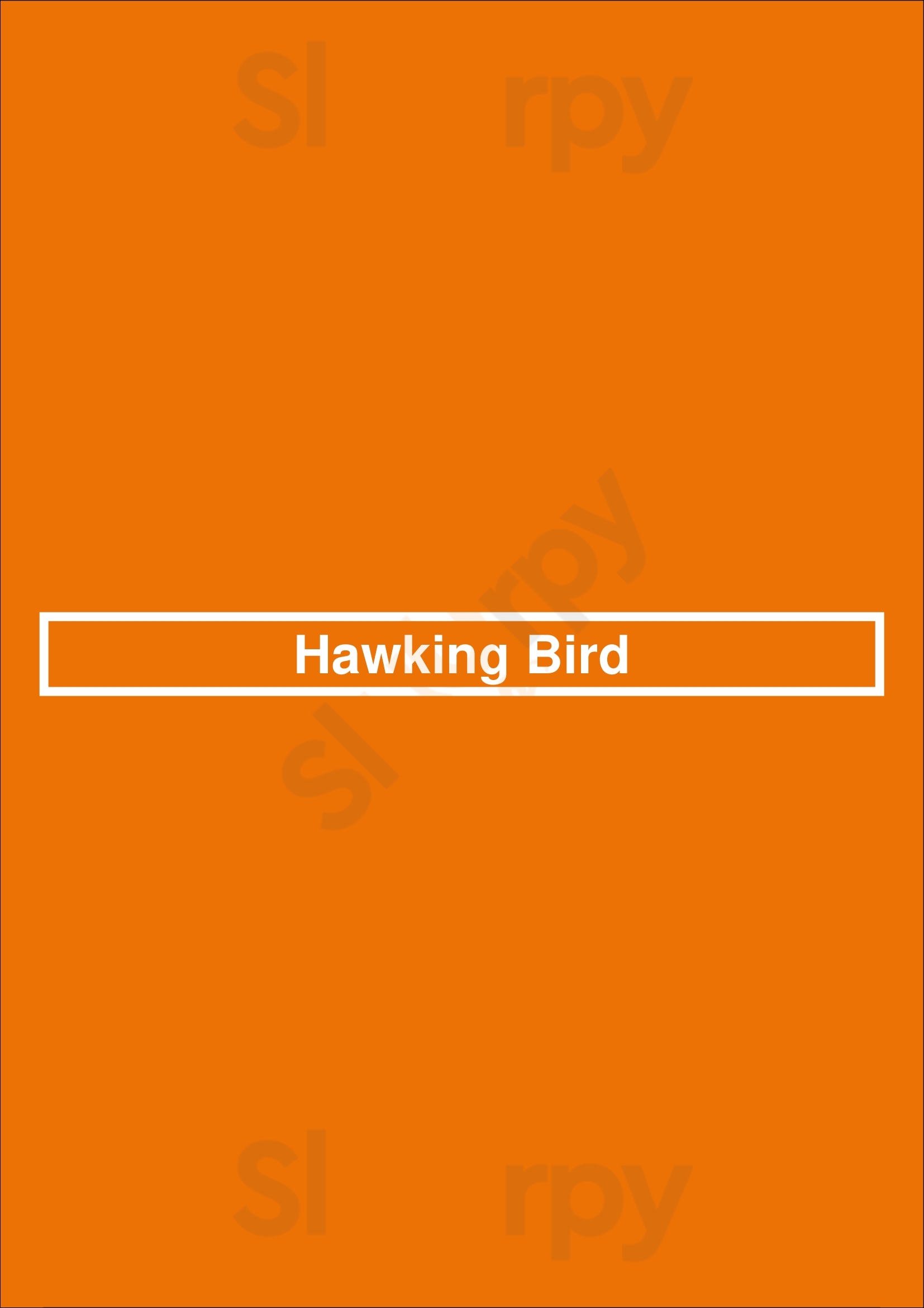 Hawking Bird Oakland Menu - 1