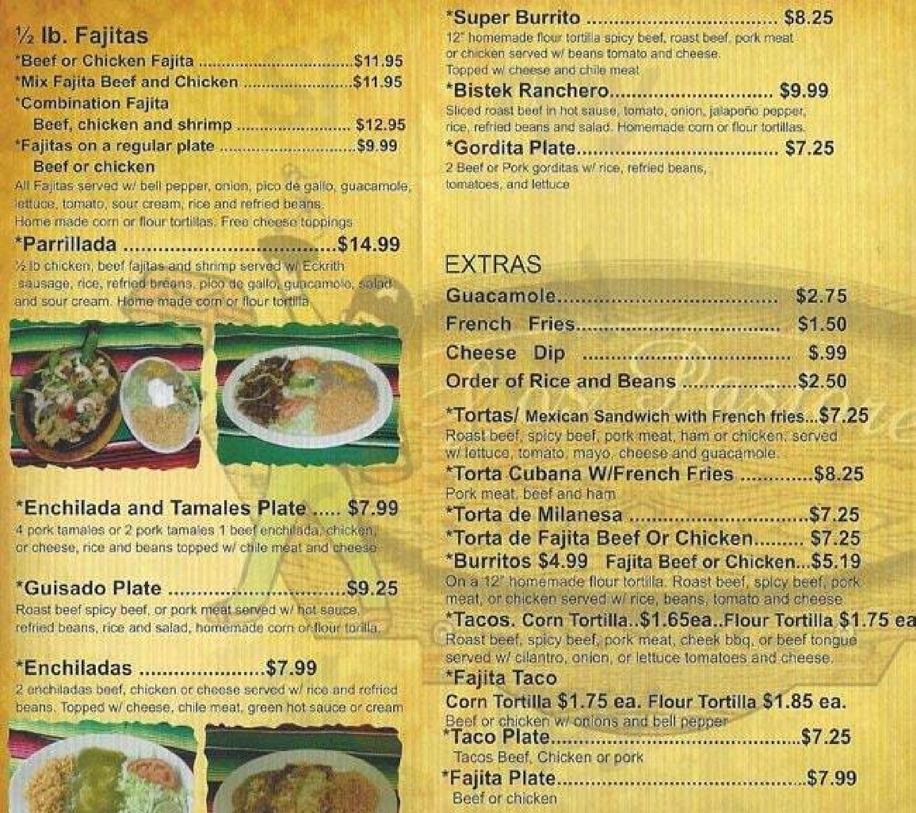Los Pastores Mexican Food Arlington Menu - 1