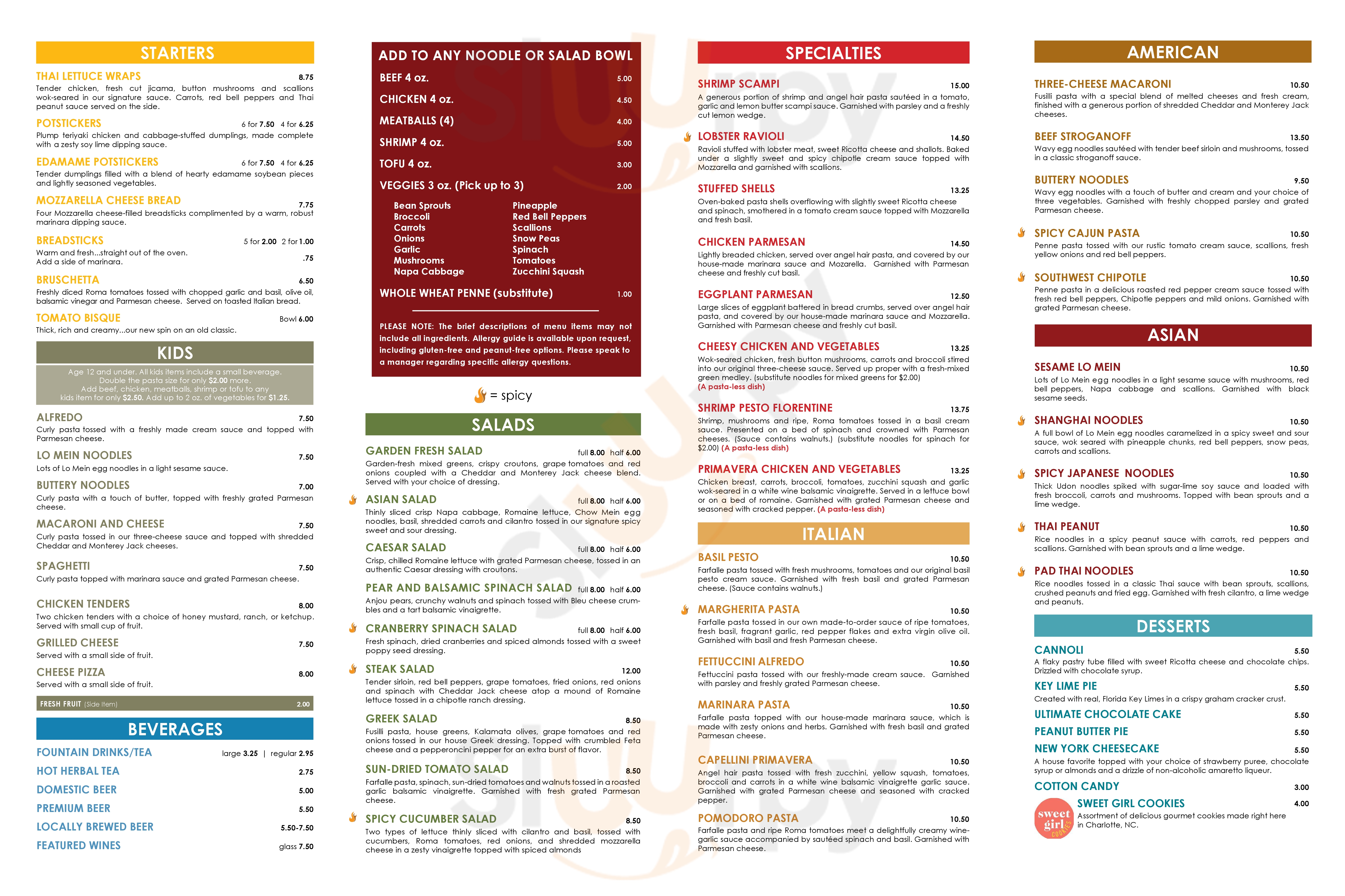 Main Menu - Nothing But Noodles