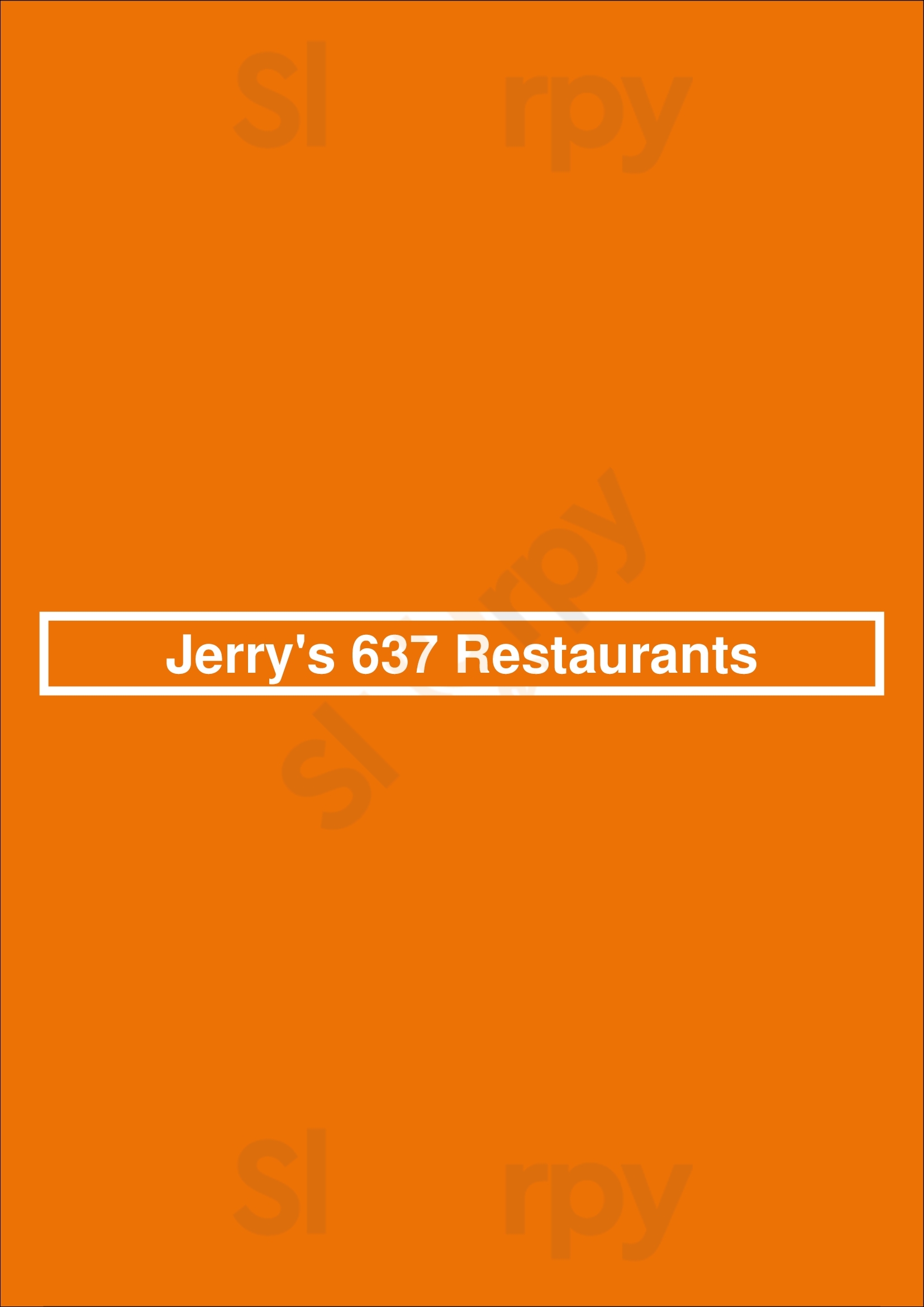Main Menu - Jerry's 637 Restaurants