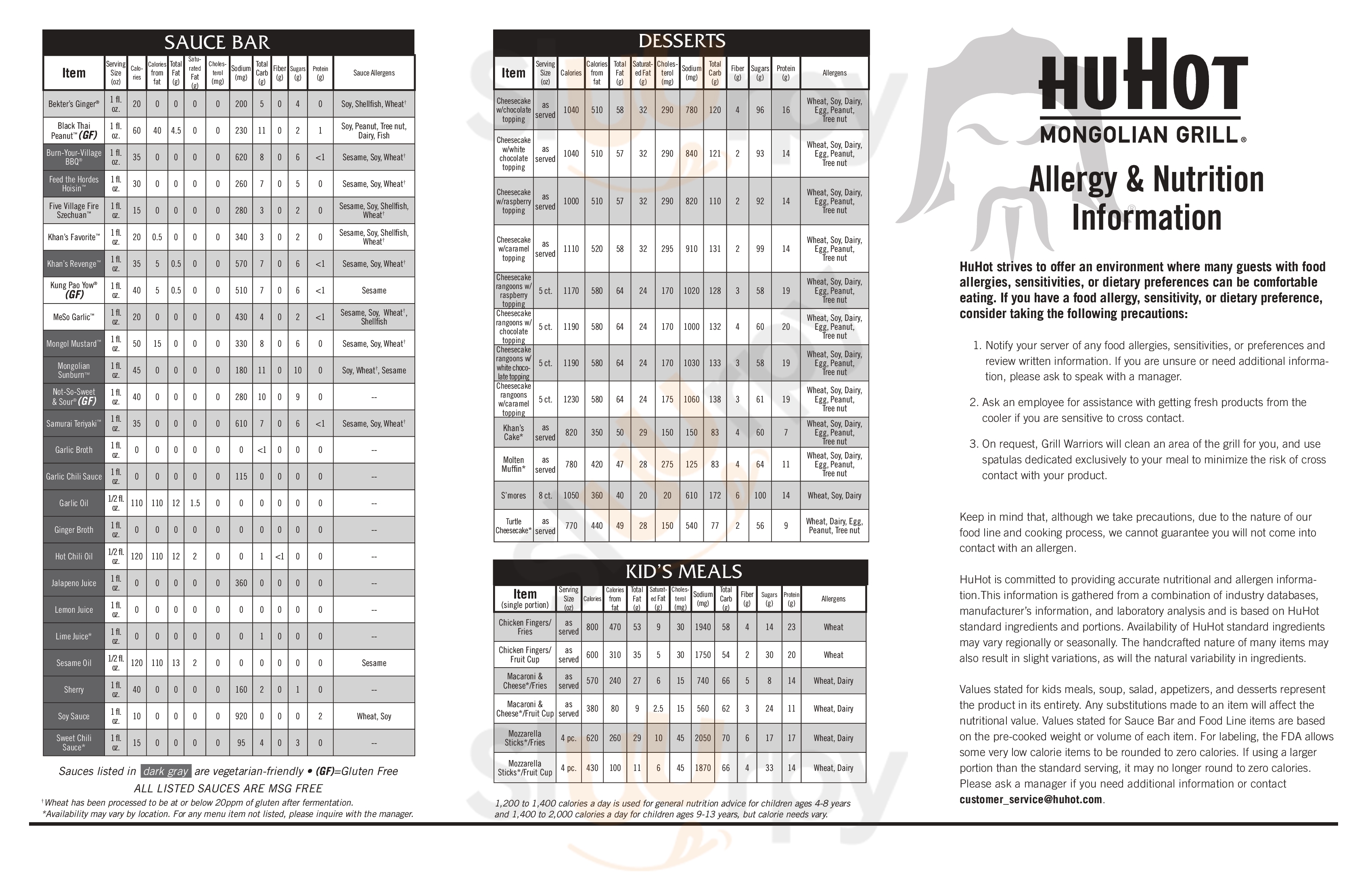 Main Menu - Huhot Mongolian Grill