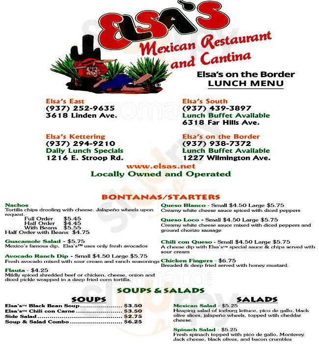 Elsas Cantina Dayton Menu - 1