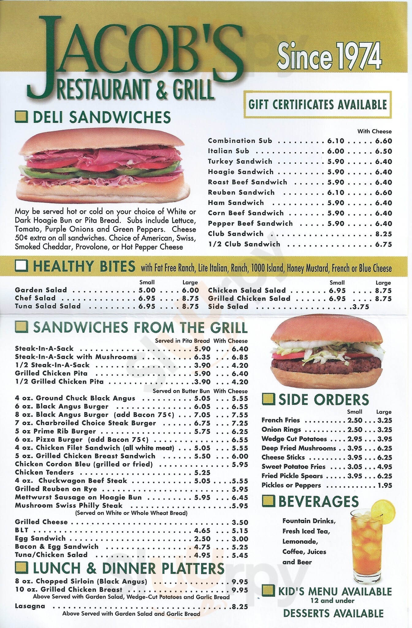 Jacob's Time Out Deli Knoxville Menu - 1