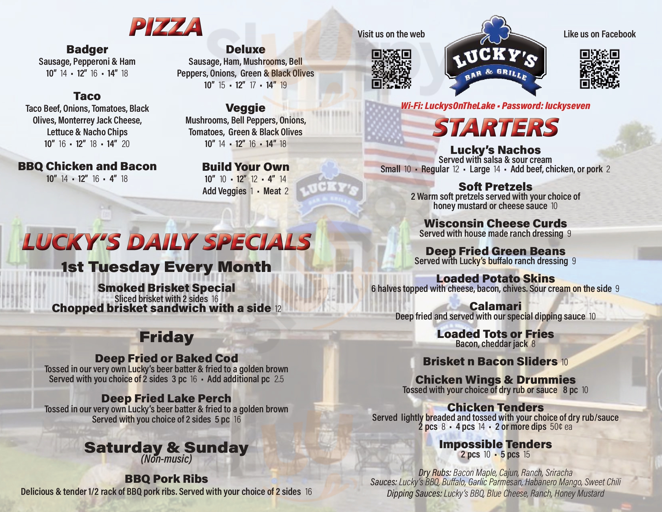 Main Menu - Lucky's 1313 Brew Pub