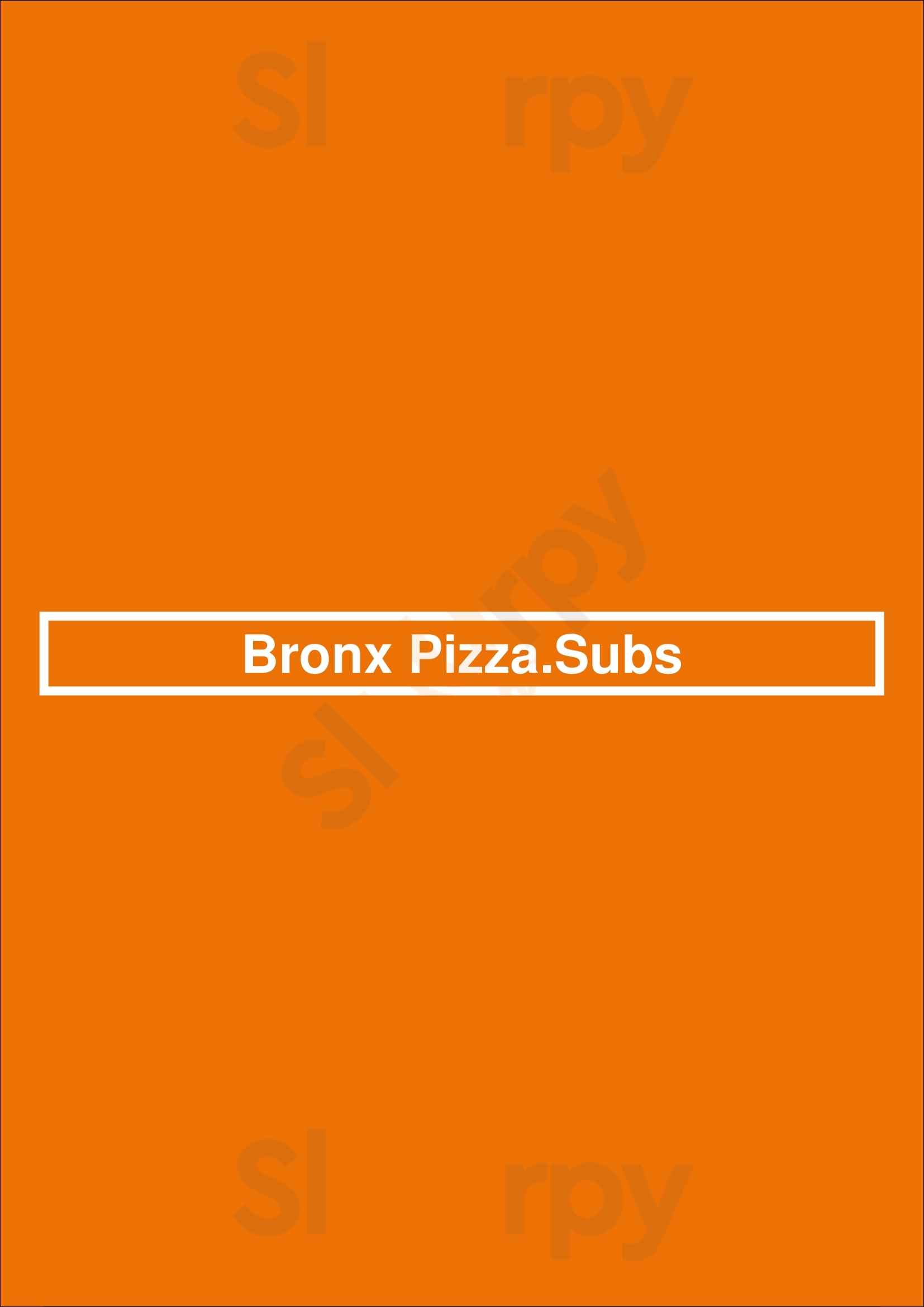 Main Menu - Bronx Pizza And Subs