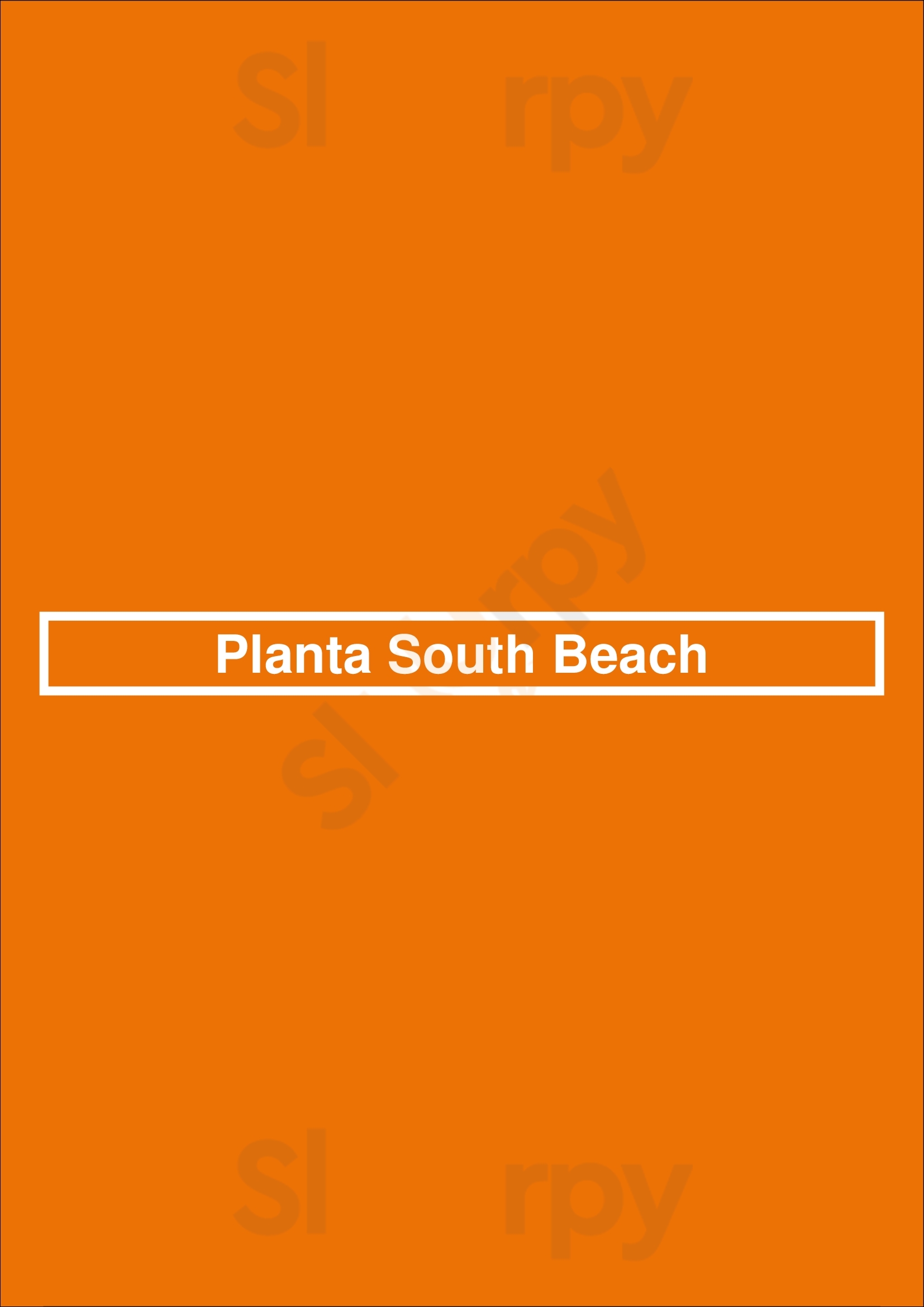 Planta South Beach Miami Beach Menu - 1