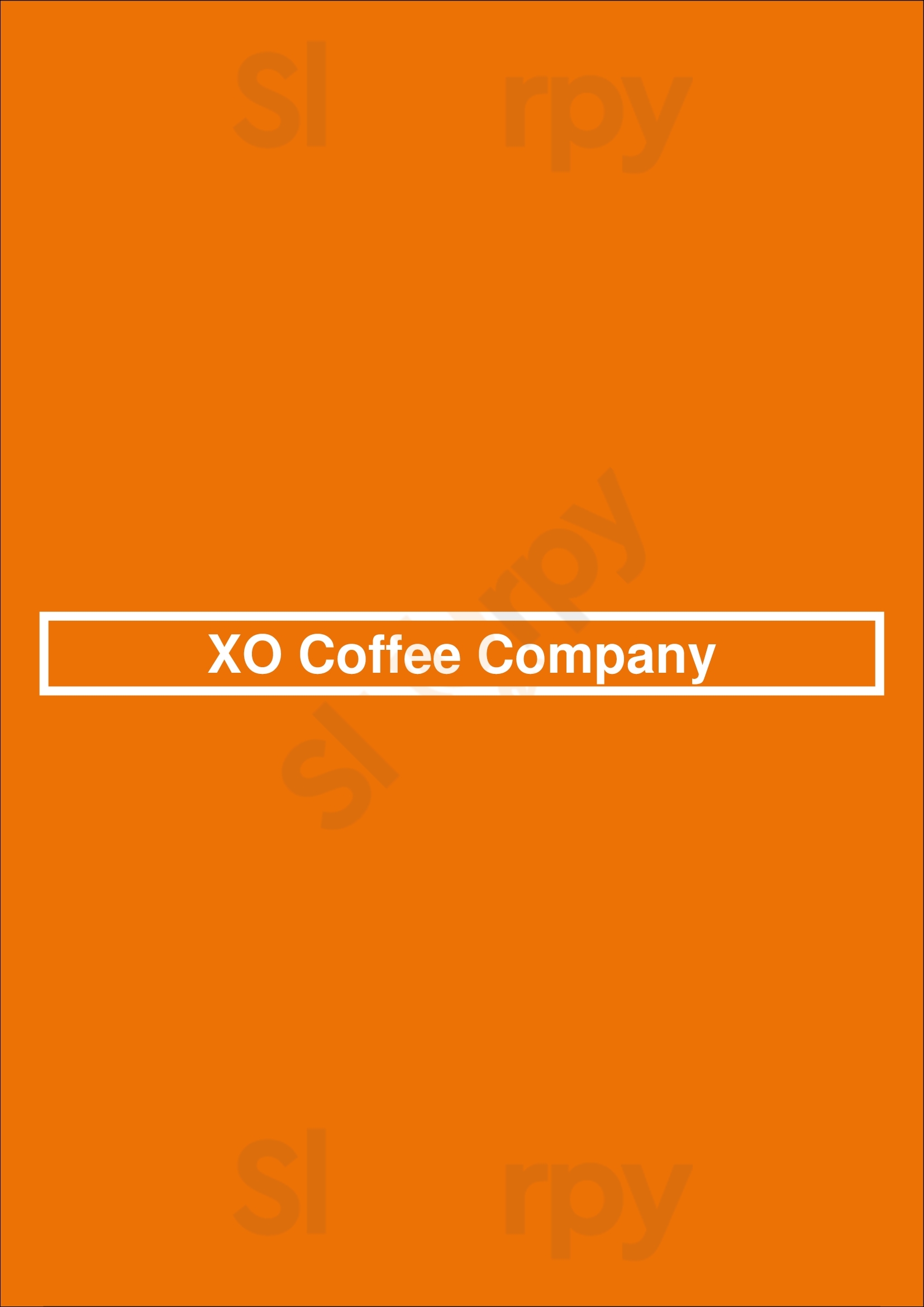 Xo Coffee Company Plano Menu - 1