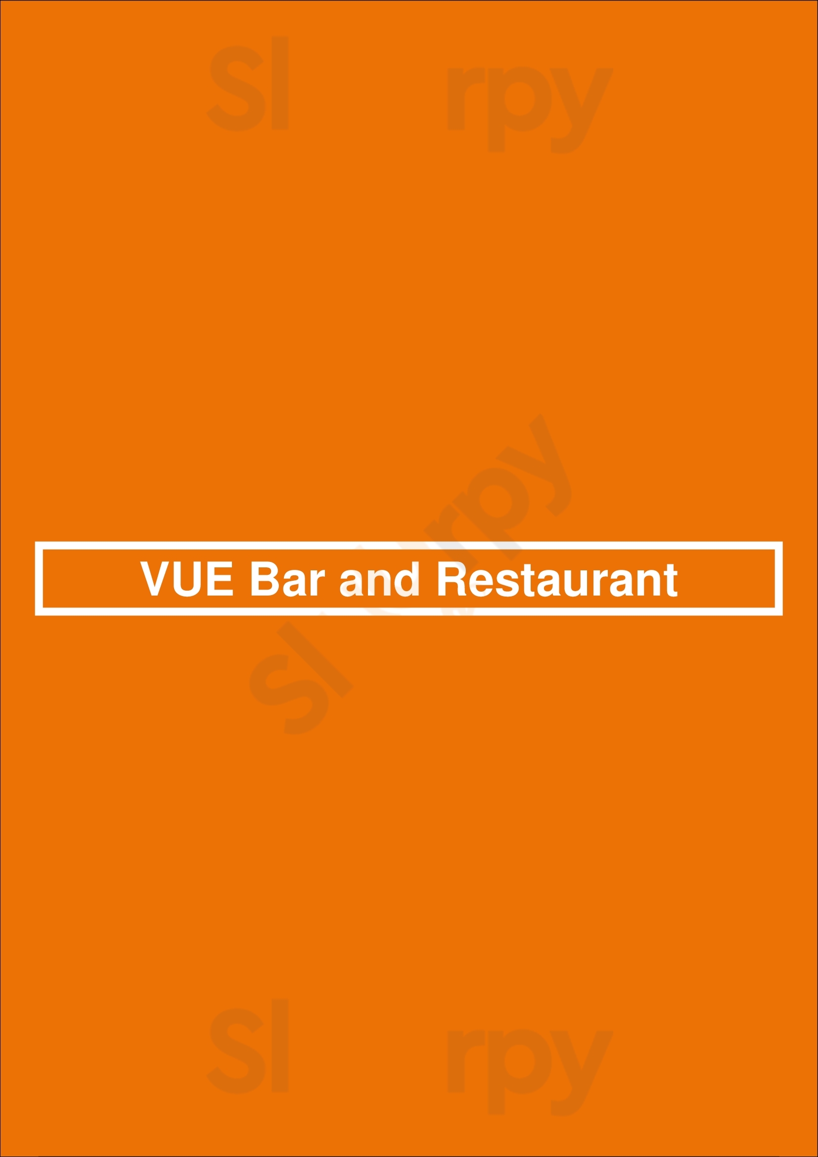 Main Menu - Vue Bar And Restaurant