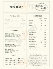 Buenos Aires Cafe menu