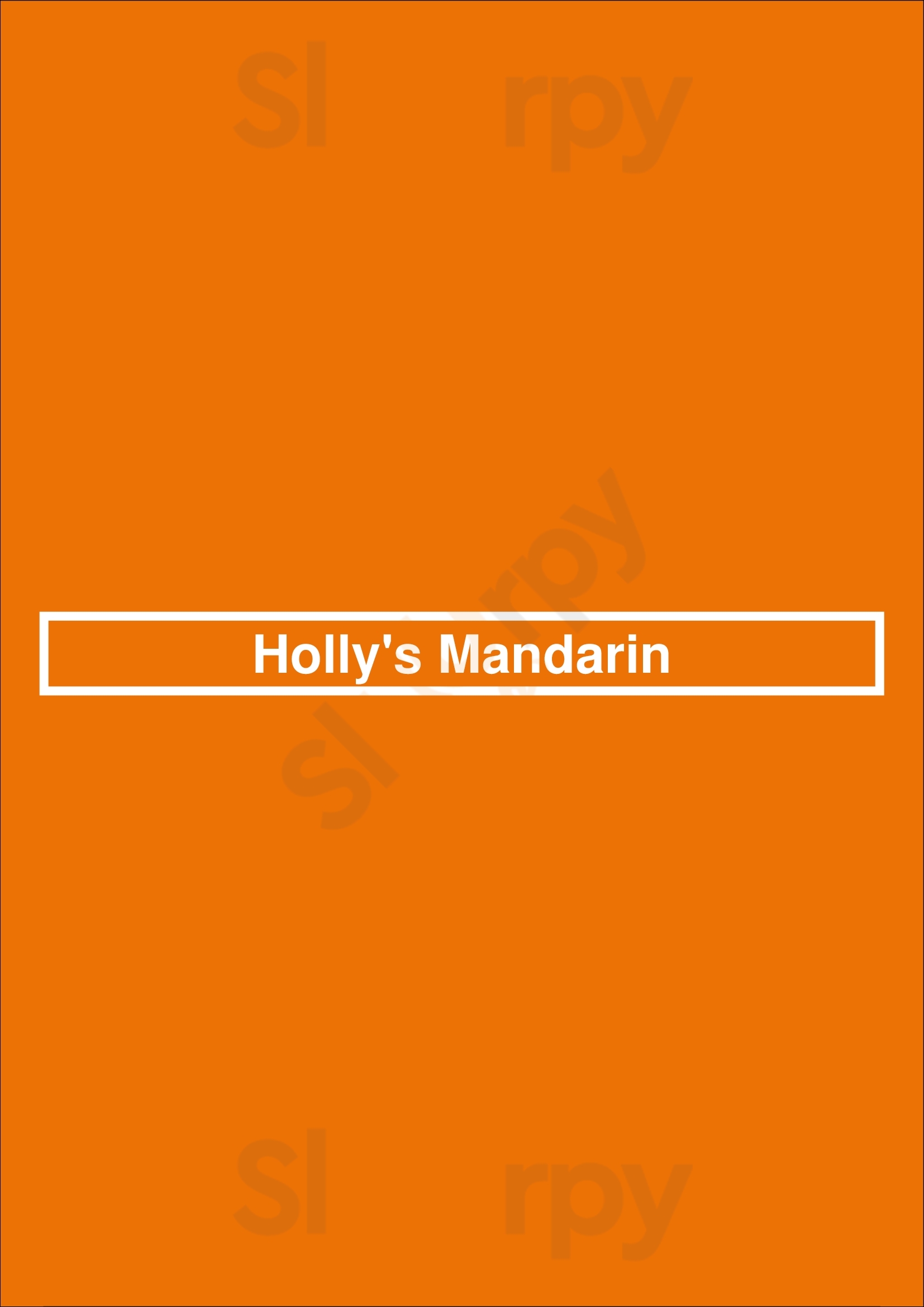 Main Menu - Holly's Mandarin