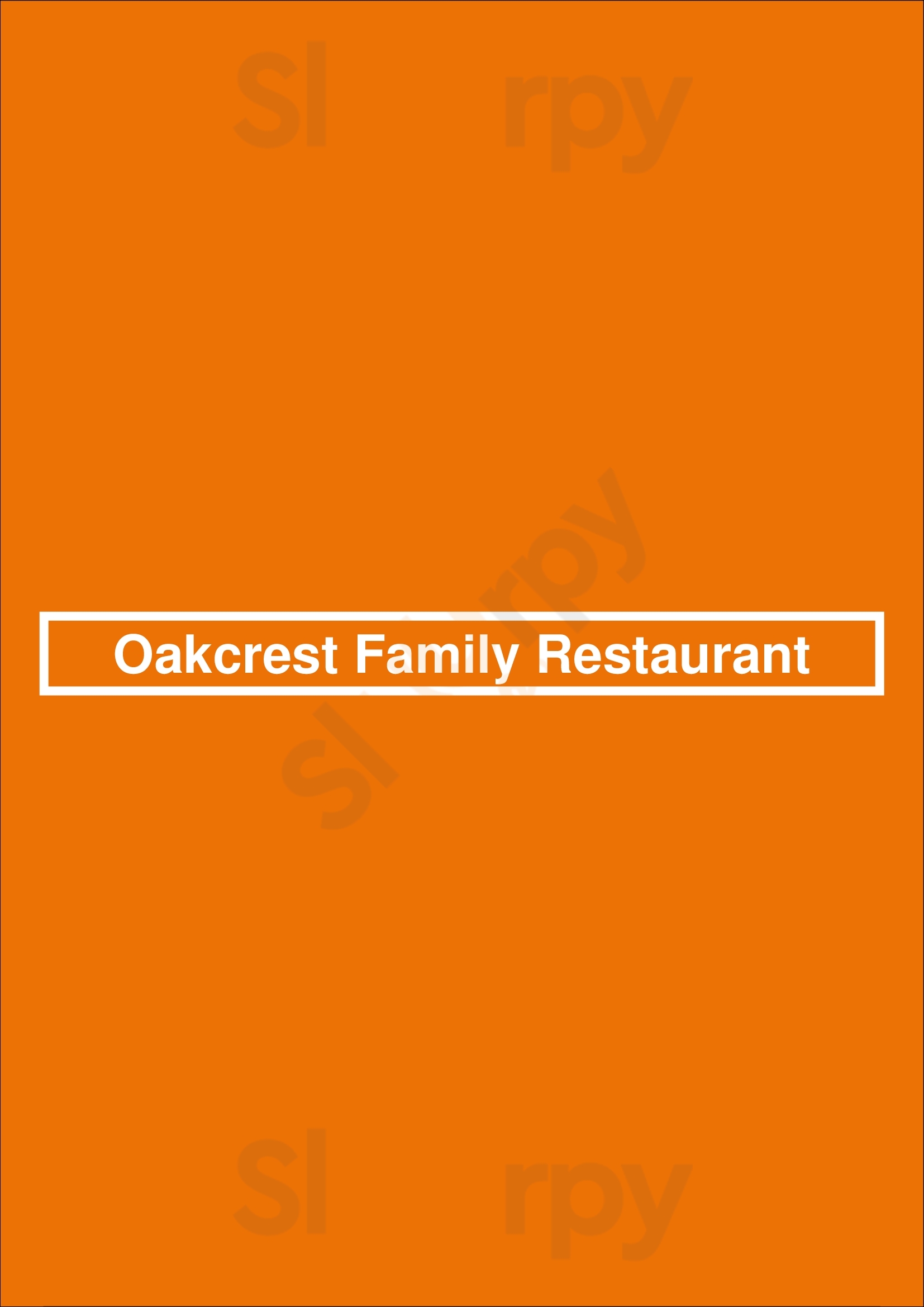 Main Menu - Oakcrest Family Restaurant