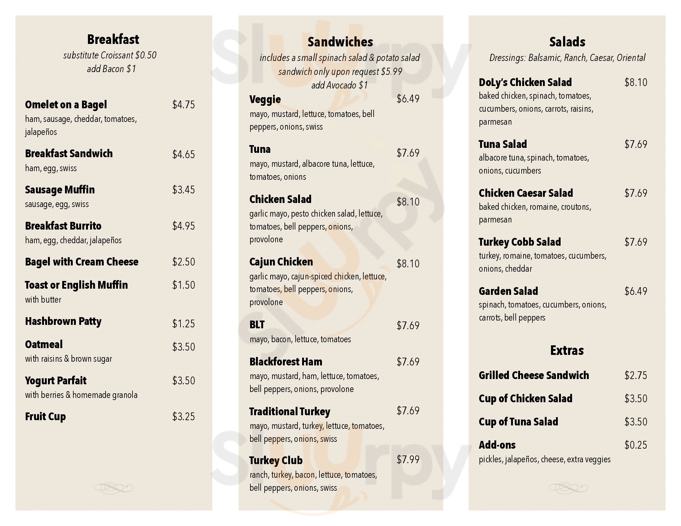 Main Menu - Doly's Delectables