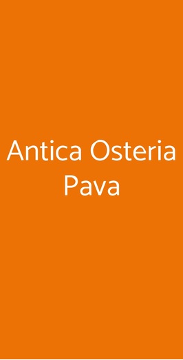 Antica Osteria Pava, Vigonovo