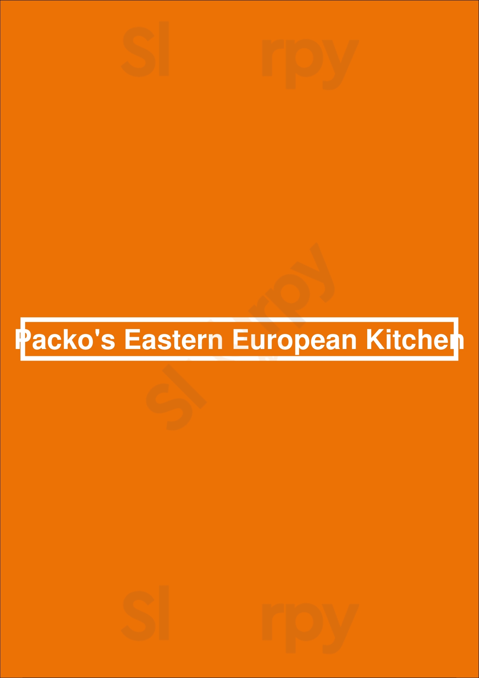 Main Menu - Packo's Eastern European Kitchen