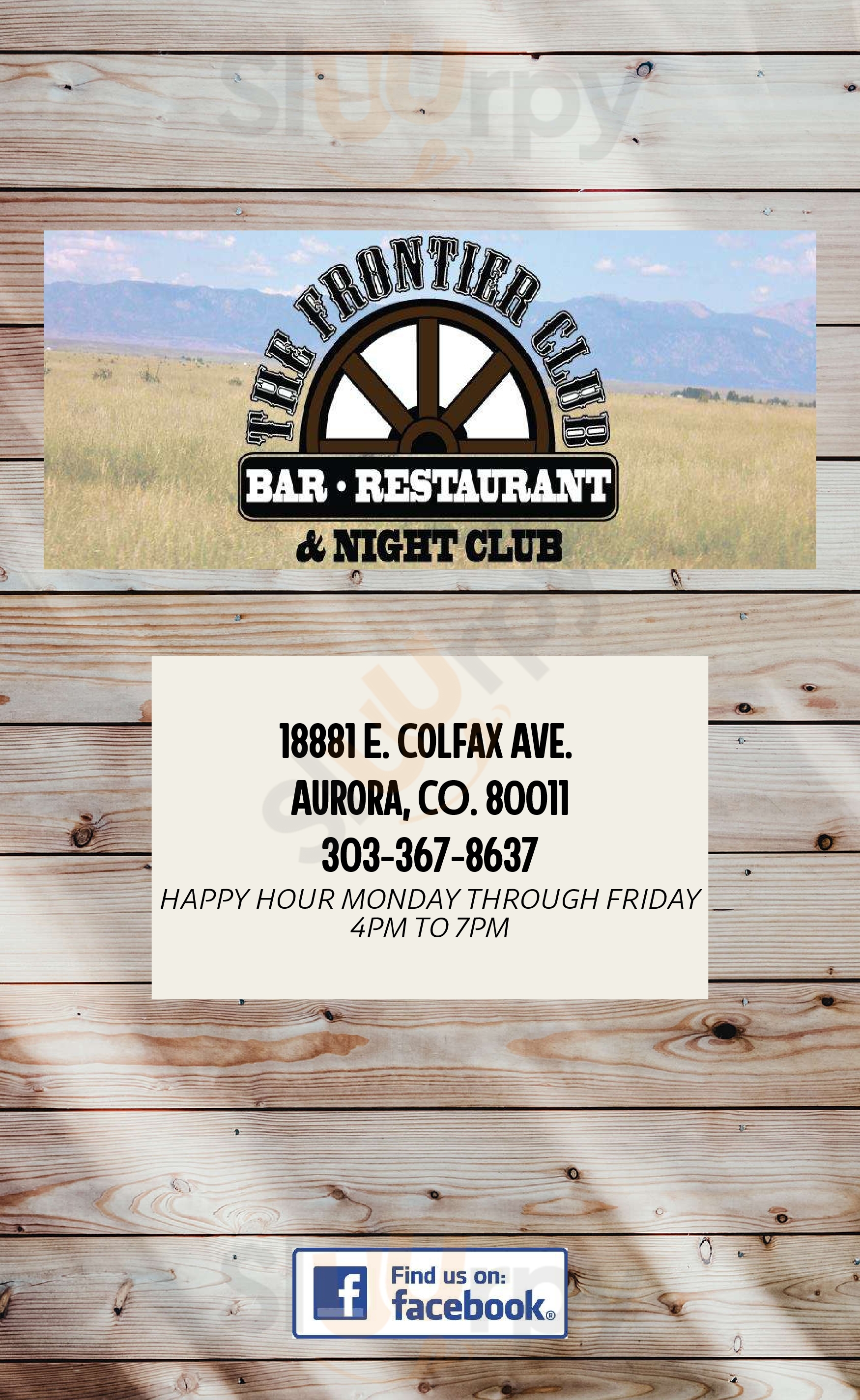 Main Menu - The Frontier Club