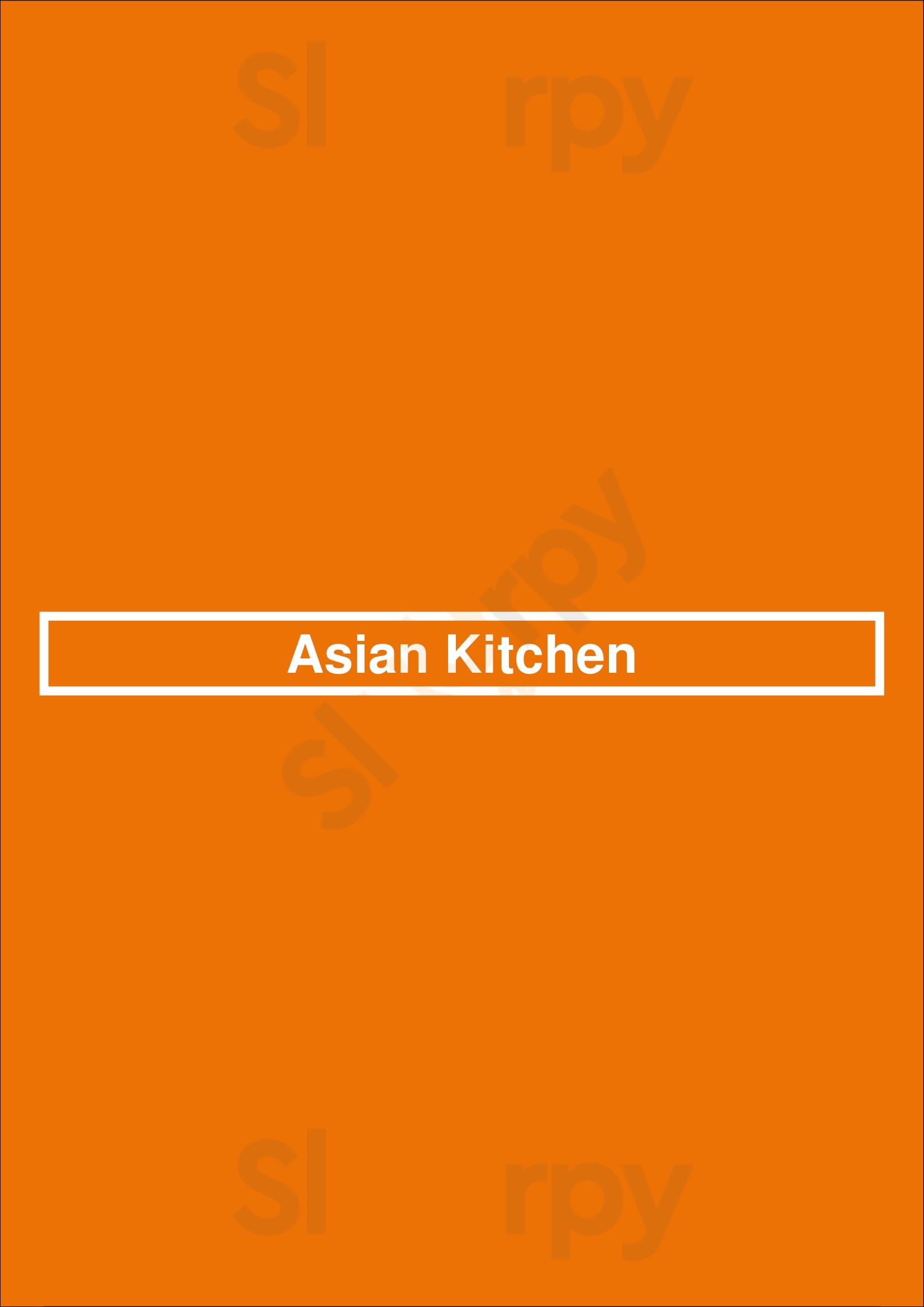 Main Menu - Asian Kitchen