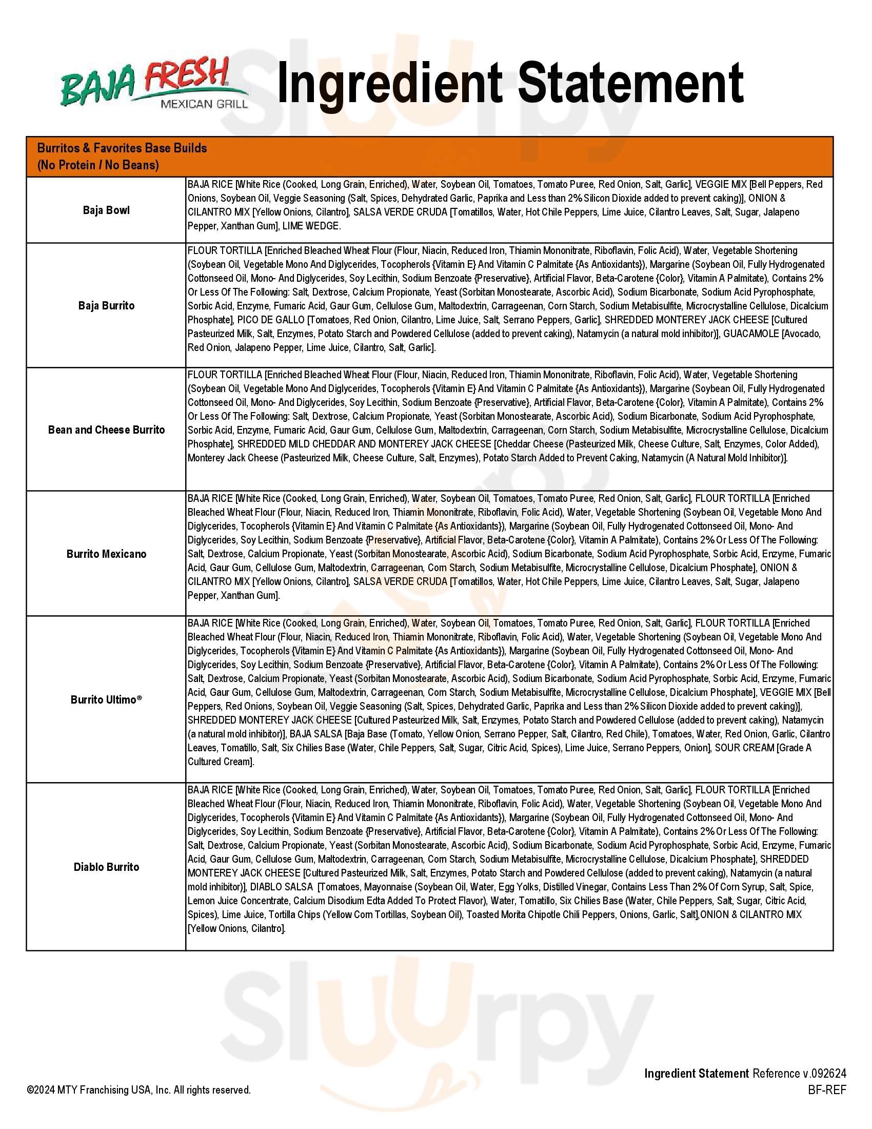 Main Menu - Baja Fresh