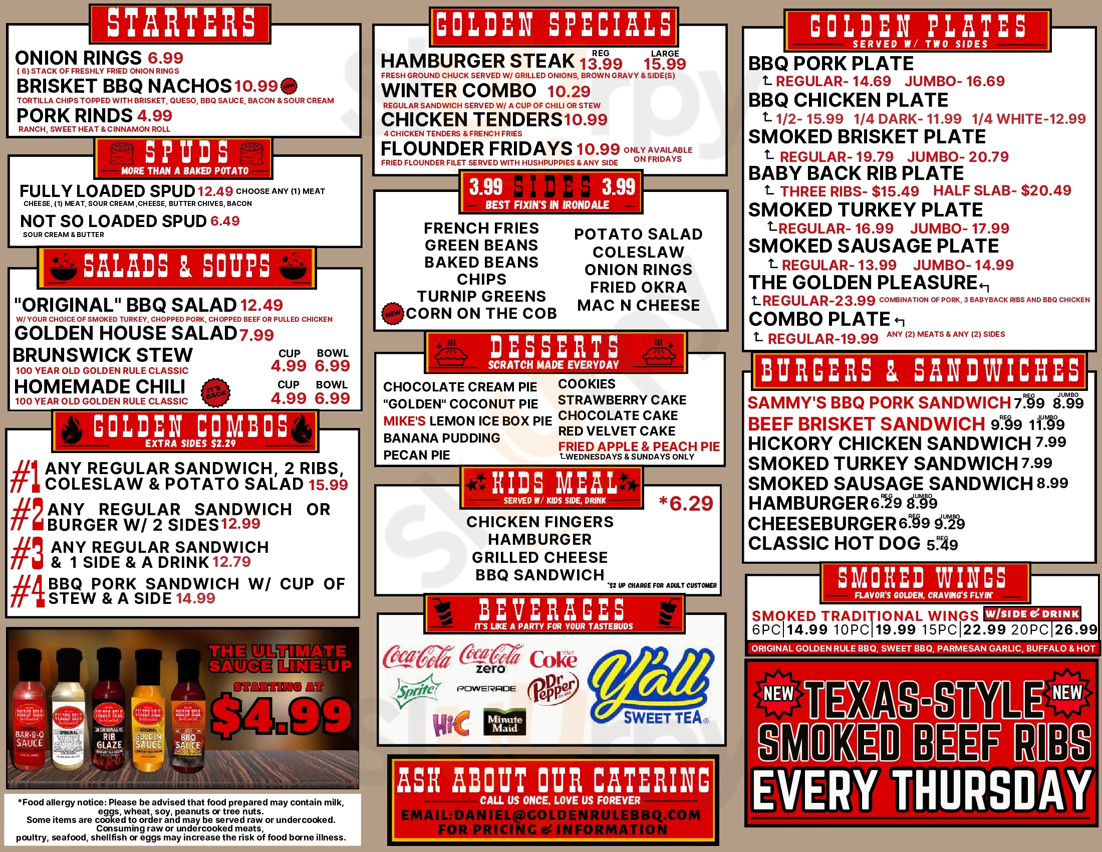 Main Menu - Golden Rule Bar-b-q And Grill