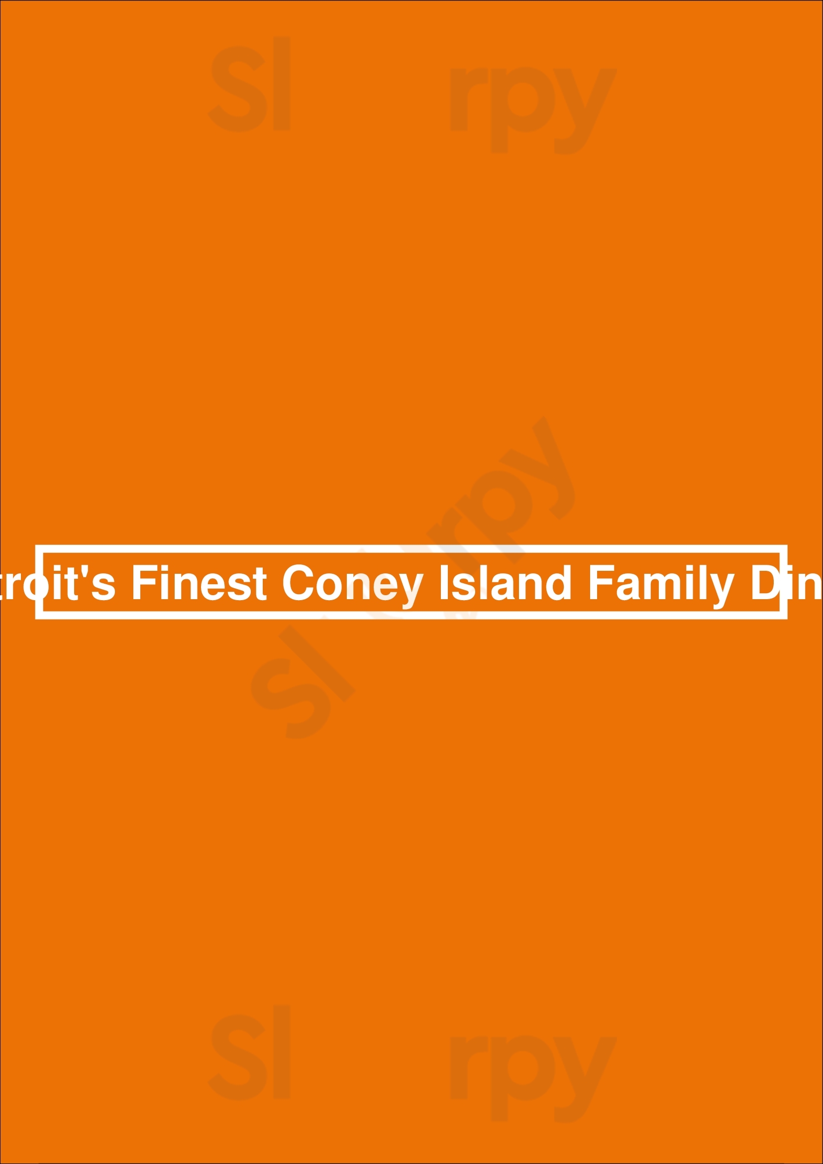 Detroit's Finest Coney Island Family Dining Detroit Menu - 1