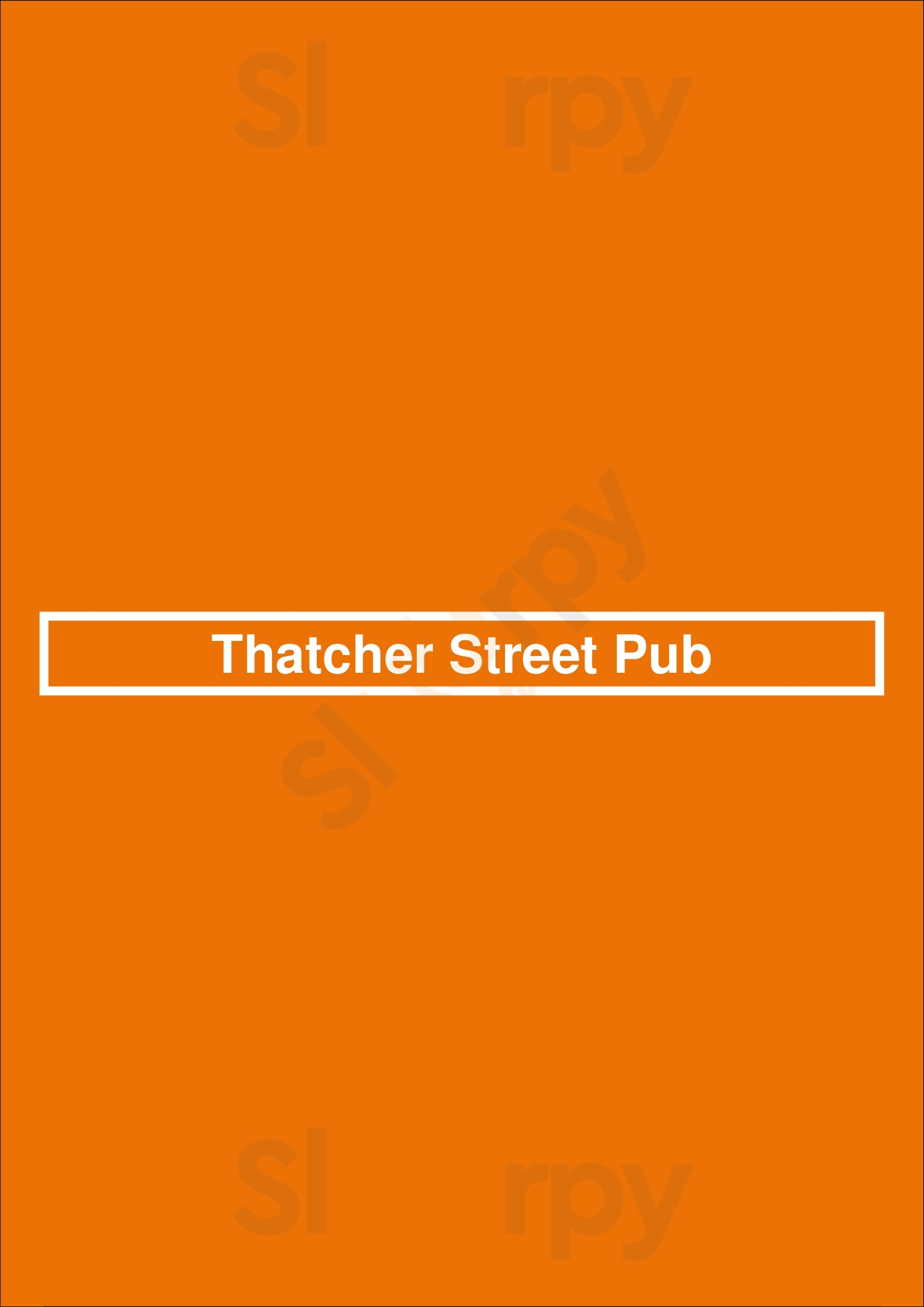 Main Menu - Thatcher Street Pub