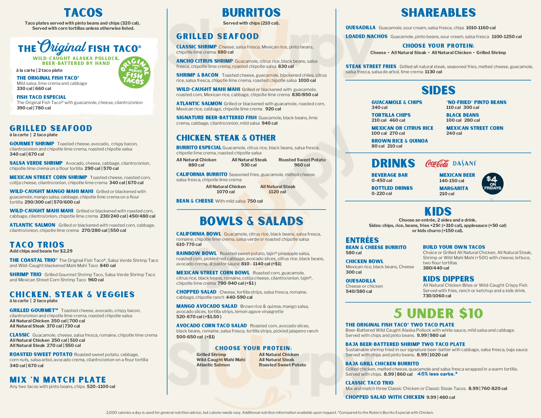 Main Menu - Rubio's