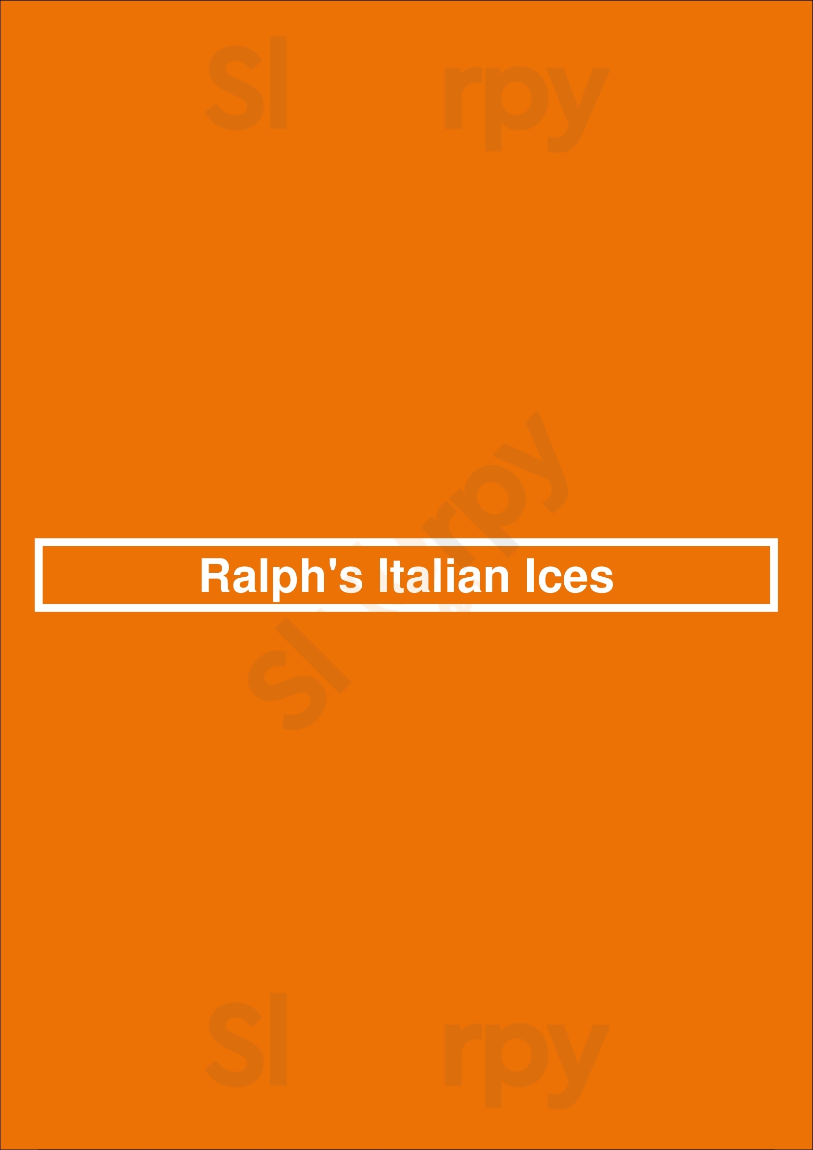 Main Menu - Ralph's Italian Ices