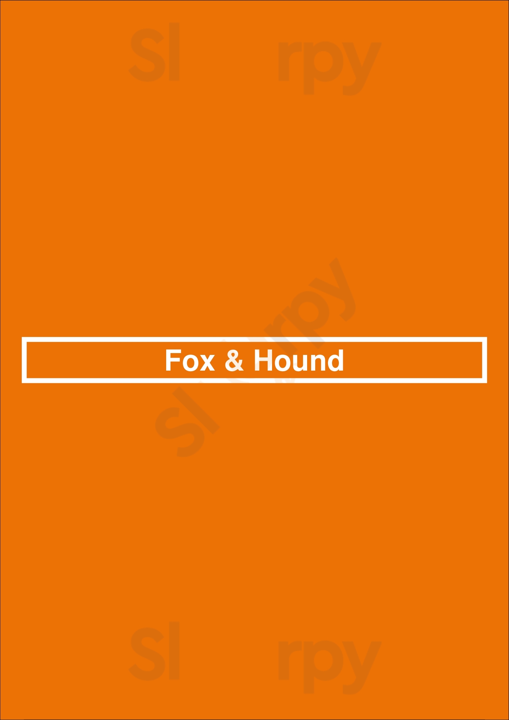 Main Menu - Fox & Hound